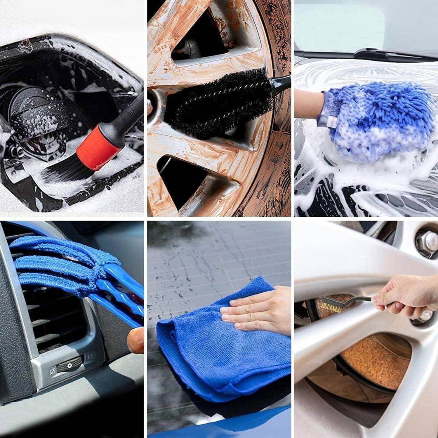 Auto Reinigungsbürsten Set 15-tlg. Rad Reifen Mikrofasertücher