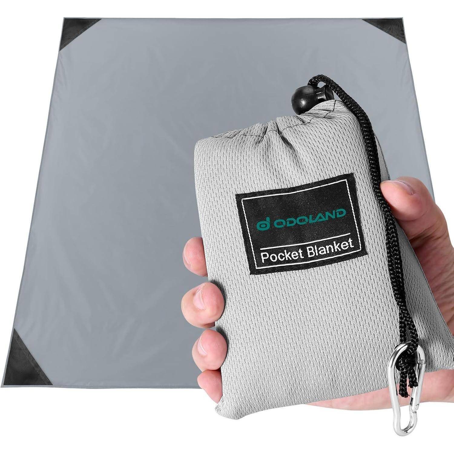 Picknickdecke 180 x 160 cm Strandtuch Sandabweisend Campingmatte Grau