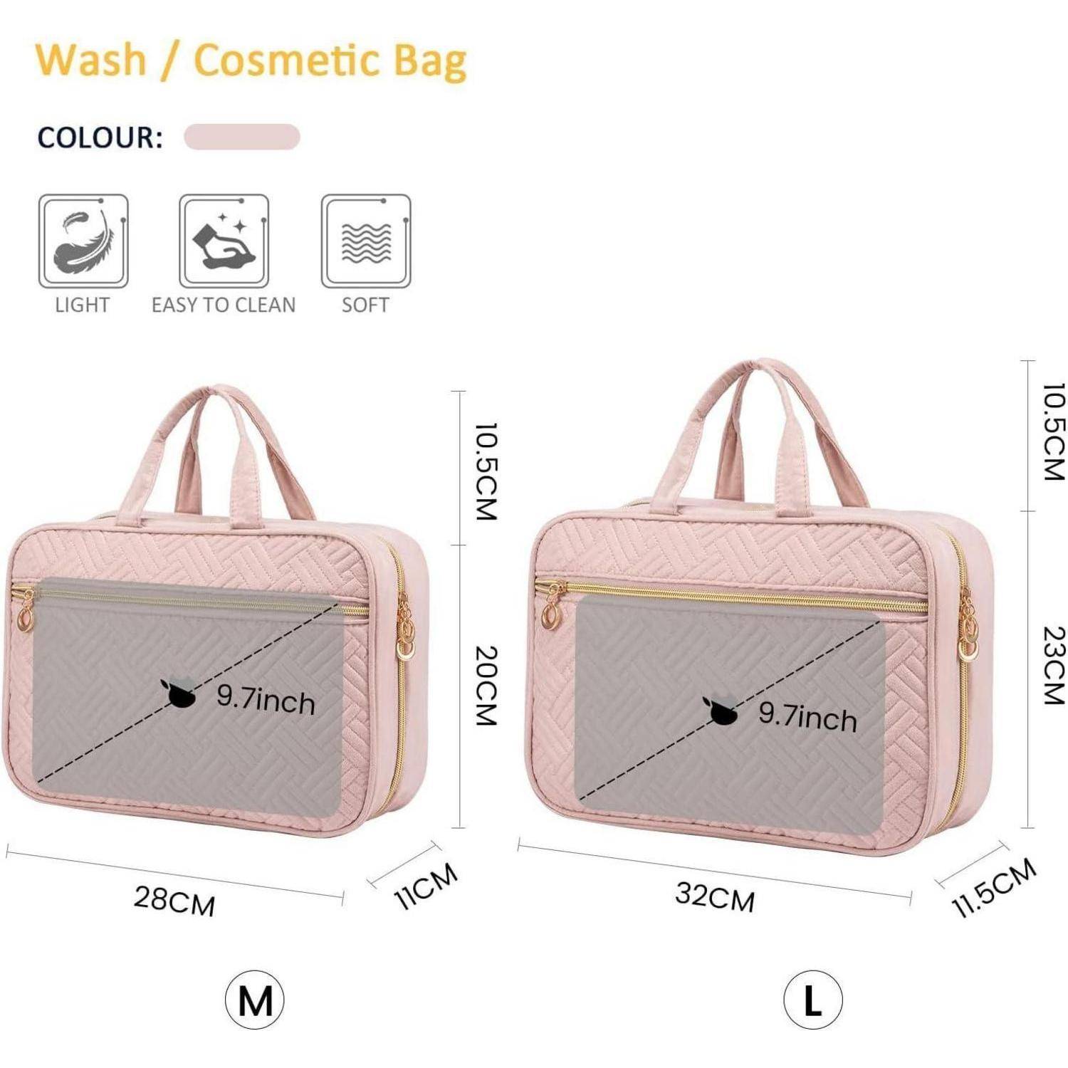 Kulturtasche Damen wasserdicht Aufhängen Faltbar Rosa