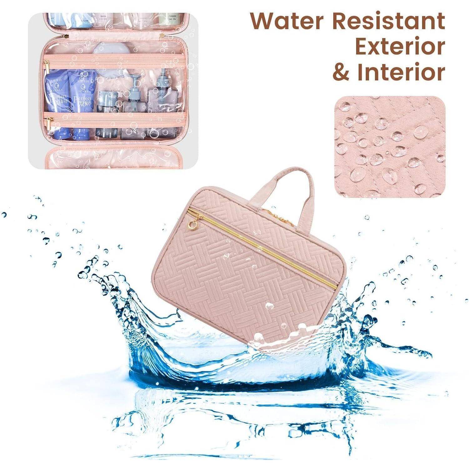 Kulturtasche Damen wasserdicht Aufhängen Faltbar Rosa
