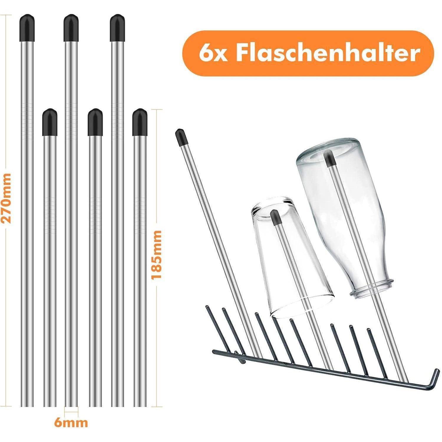 Spülmaschineneinsatz Flaschenhalter Edelstahl, 6 Stück, extra