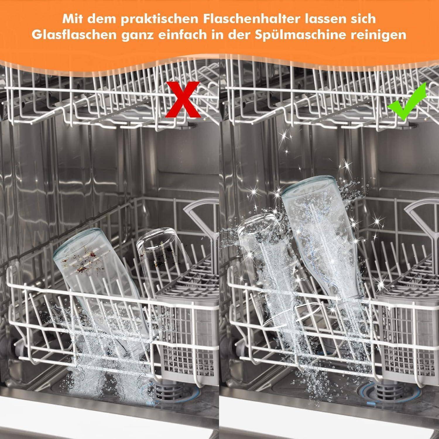 Spülmaschineneinsatz Flaschenhalter Edelstahl, 6 Stück, extra