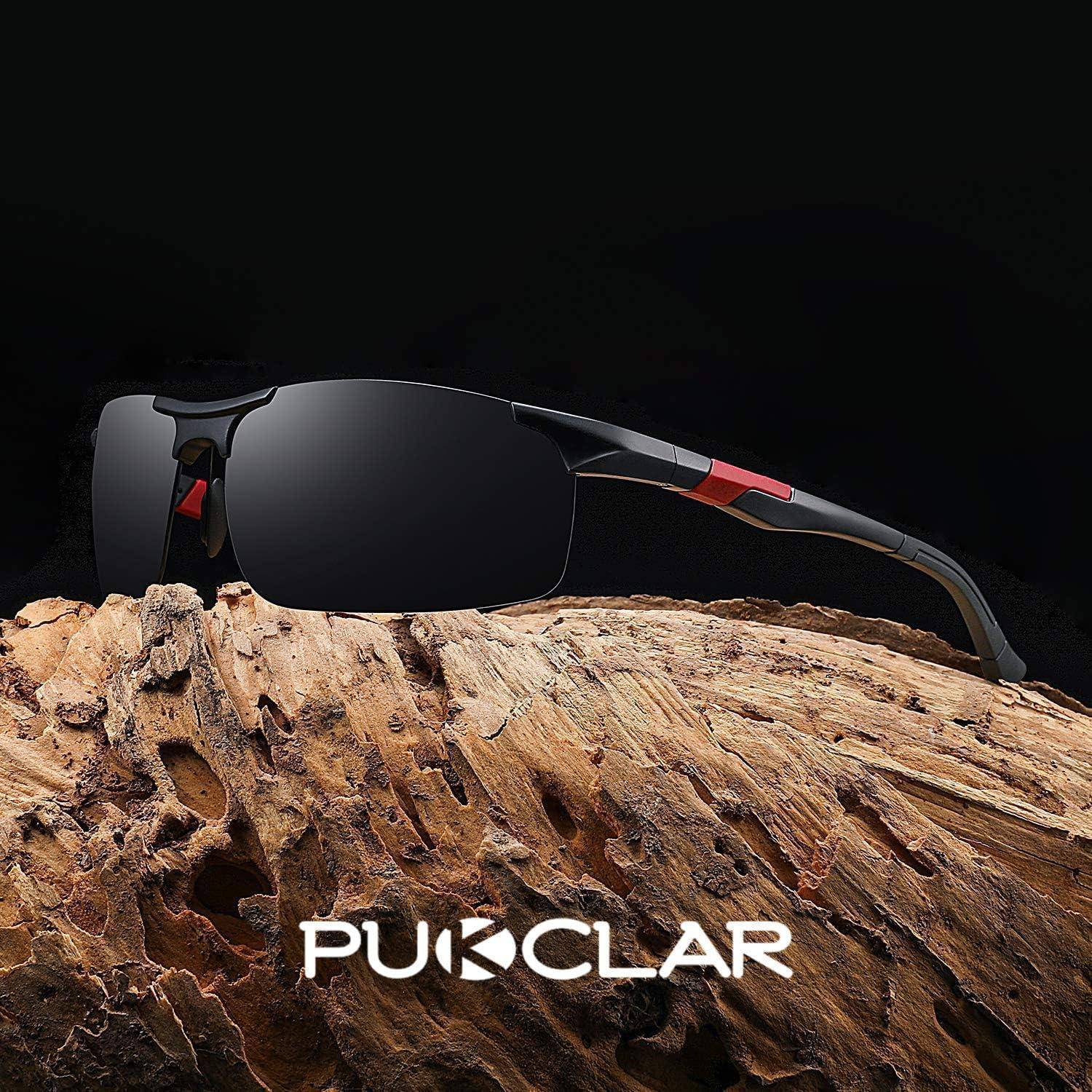 Sonnenbrille Herren polarisierte C1 Schwarz Grau,cat 3 63 Millimeter