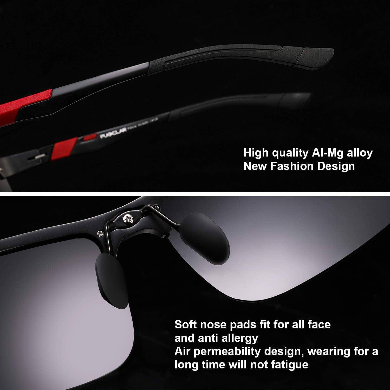 Sonnenbrille Herren polarisierte C1 Schwarz Grau,cat 3 63 Millimeter