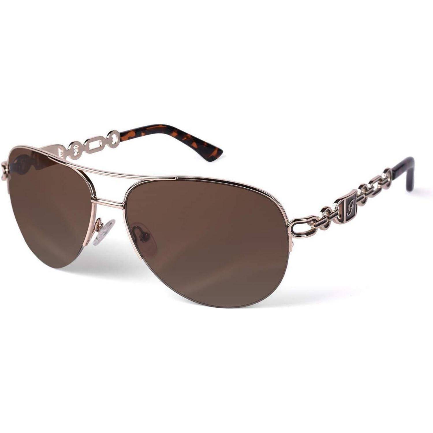 Sonnenbrille Damen Verspiegelt UV400 Gestell Gold Gläser Braun Getönt