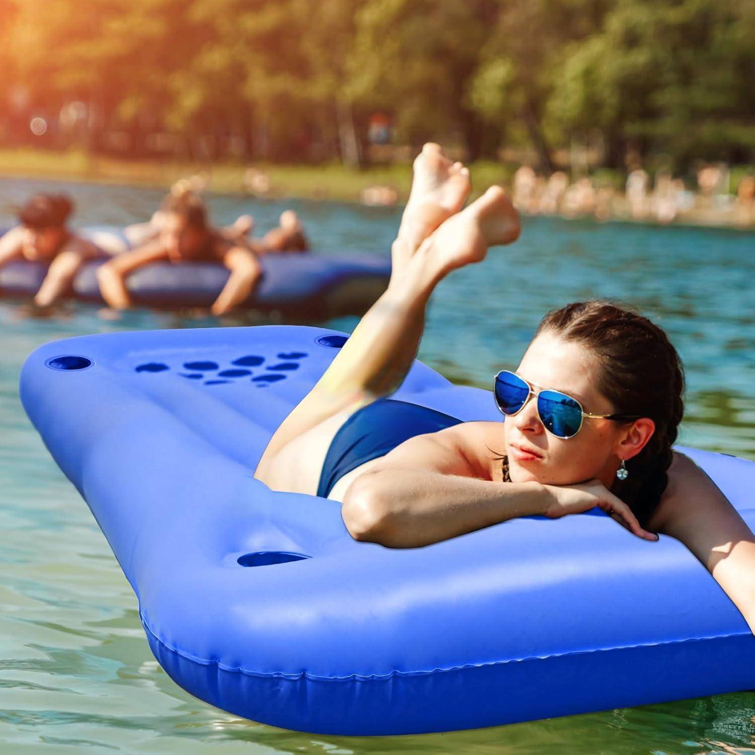 Aufblasbare Schwimm Luftmatratze Bier Pong Party Getränkehalter
