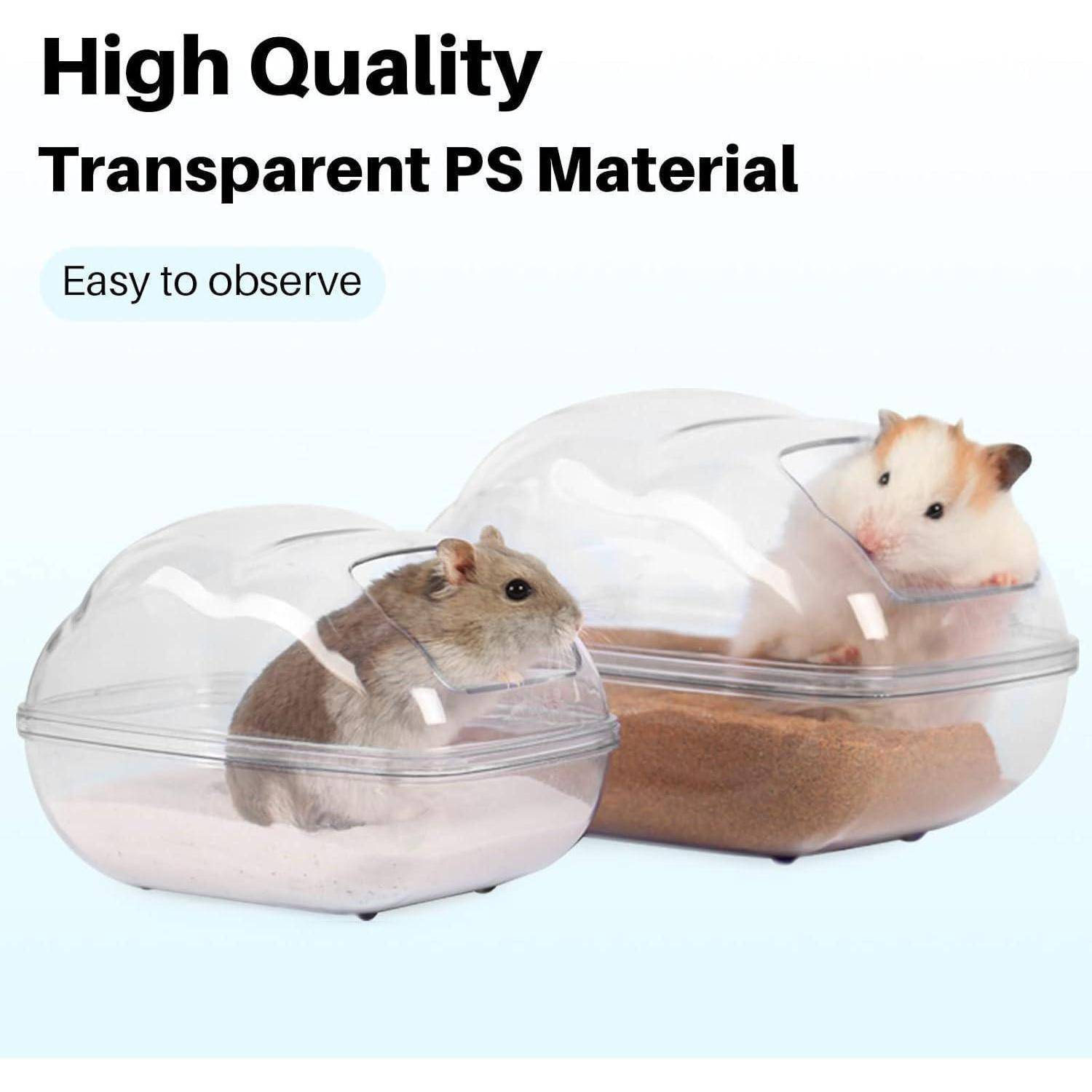 Hochwertiges transparentes PS-Material Behälter mit zwei Hamstern im Inneren, der seine Klarheit für einfache Beobachtung hervorhebt.