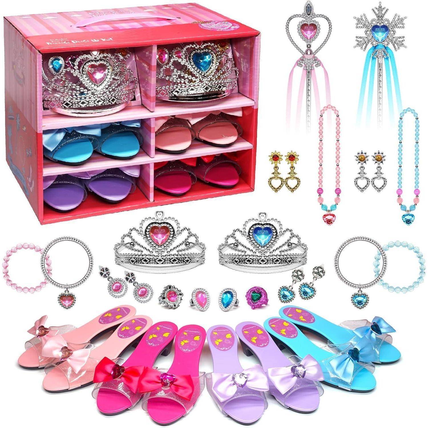 Kinderschminke Set Mädchen Prinzessin Schuhe Make-up Spielzeug Schmuck