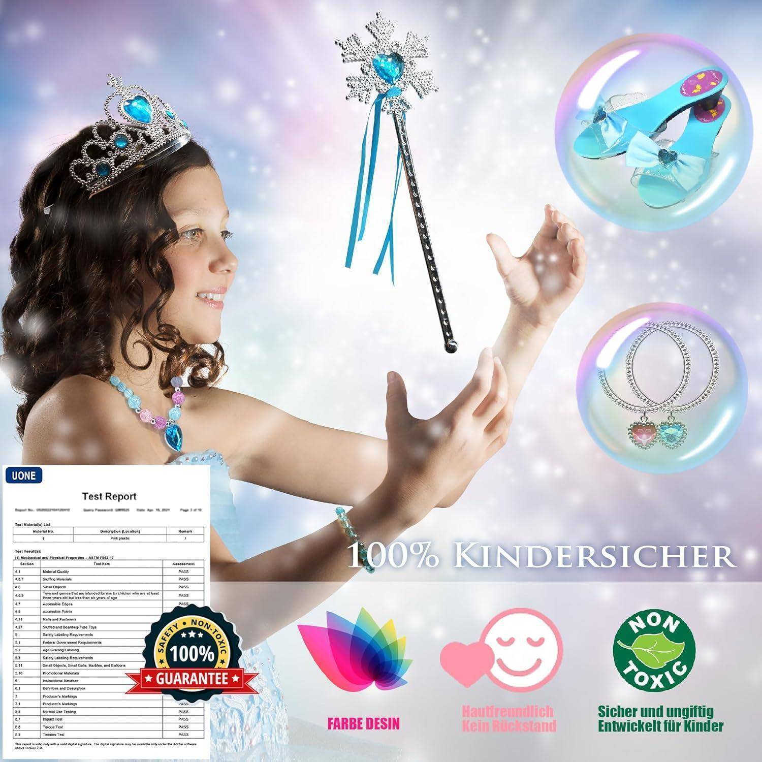 Kinderschminke Set Mädchen Prinzessin Schuhe Make-up Spielzeug Schmuck