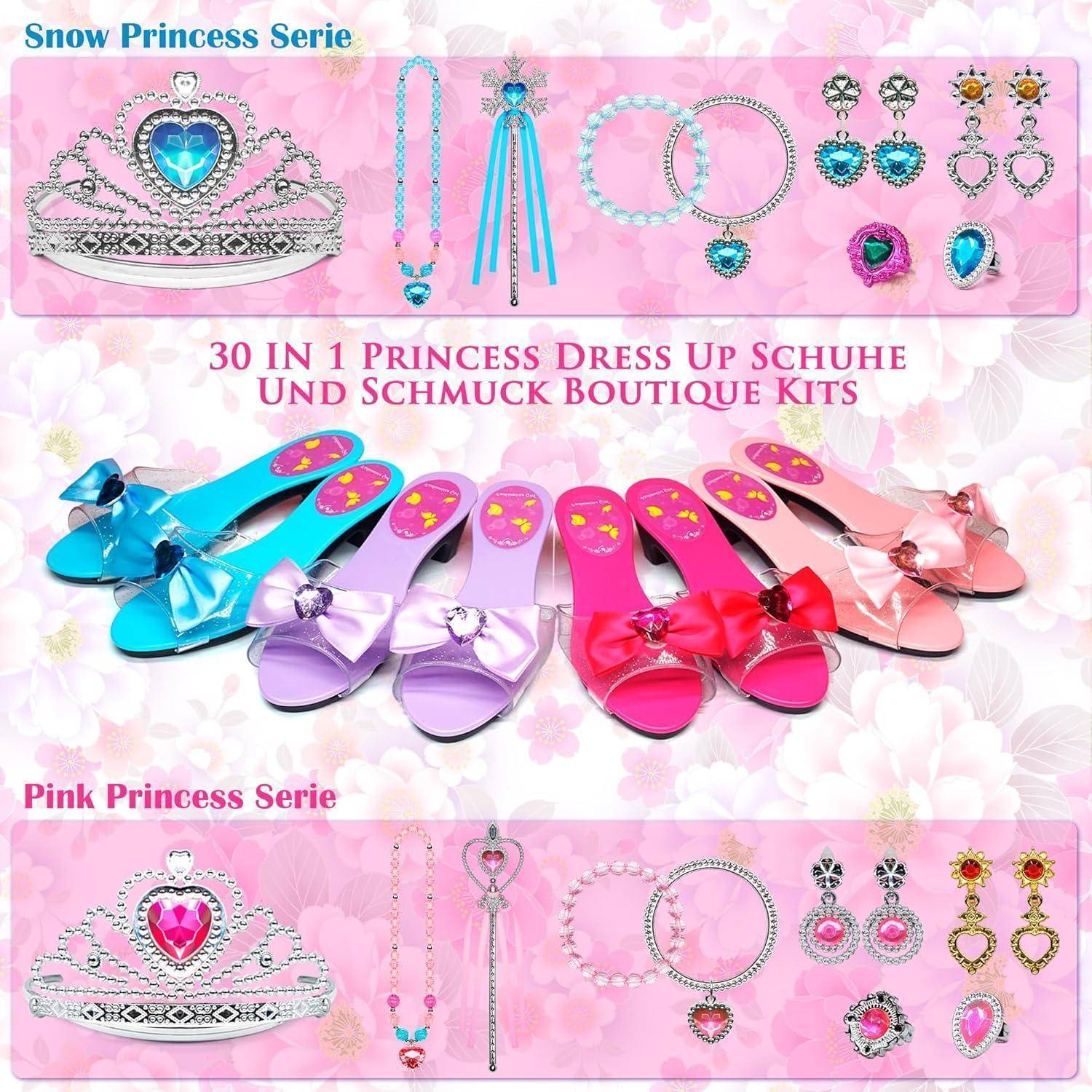 Kinderschminke Set Mädchen Prinzessin Schuhe Make-up Spielzeug Schmuck