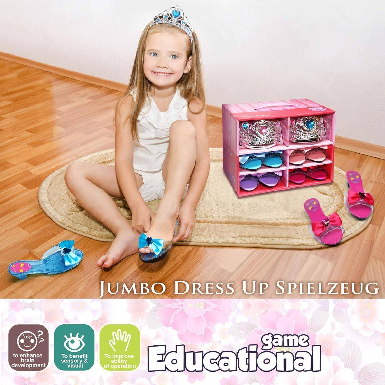 Kinderschminke Set Mädchen Prinzessin Schuhe Make-up Spielzeug Schmuck