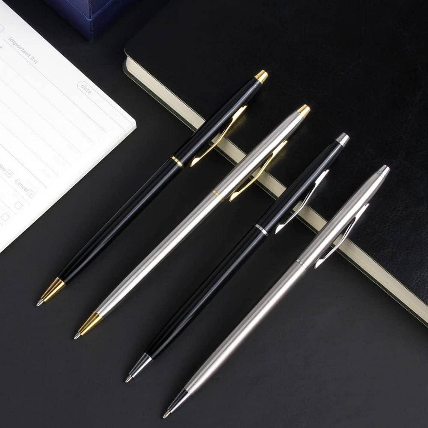Druckkugelschreiber 4 Stück Dual Heads Rotation Metall Kugelschreiber