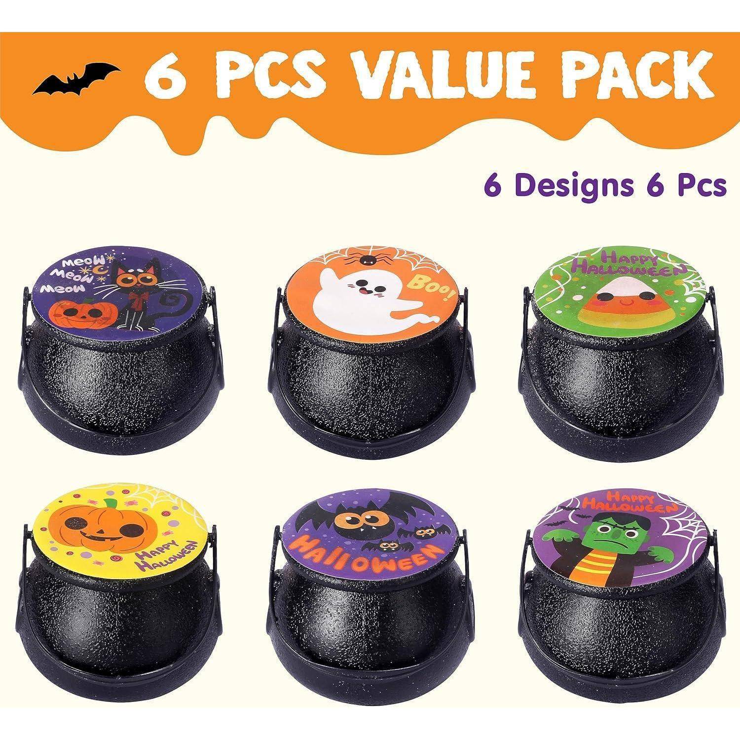 6er Halloween Hexenkessel Badebomben mit Mochi Squishy-Spielzeug