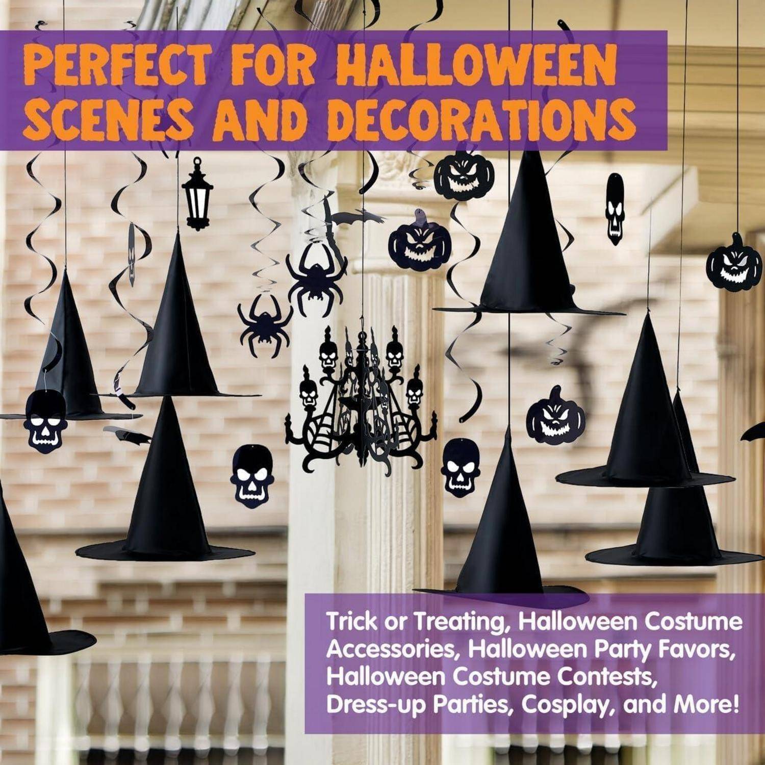 Halloween Hängewirbel Dekorationen Hexenhüte Kürbis Spinnen Geist