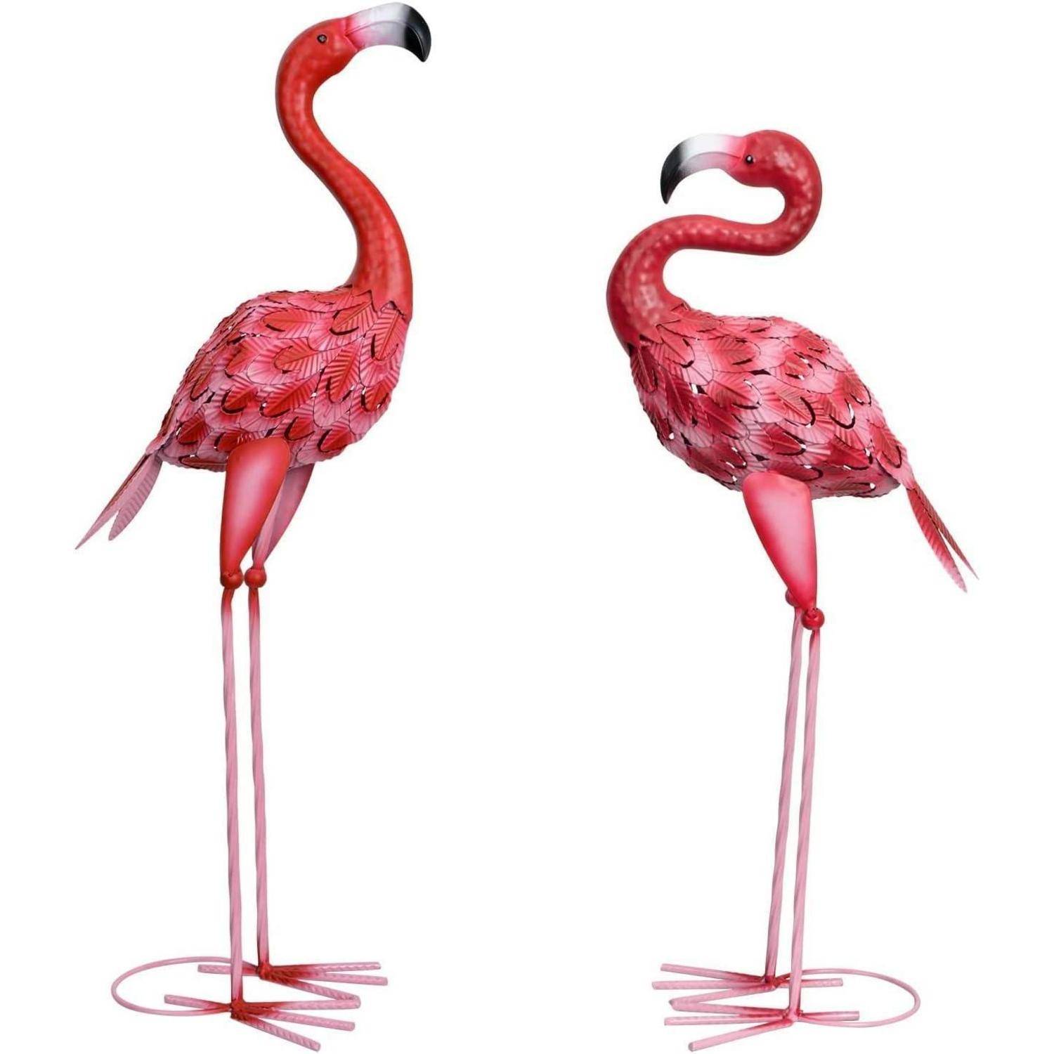 Flamingo Gartenstatuen Skulpturen Metall Dekoration Außenstatue