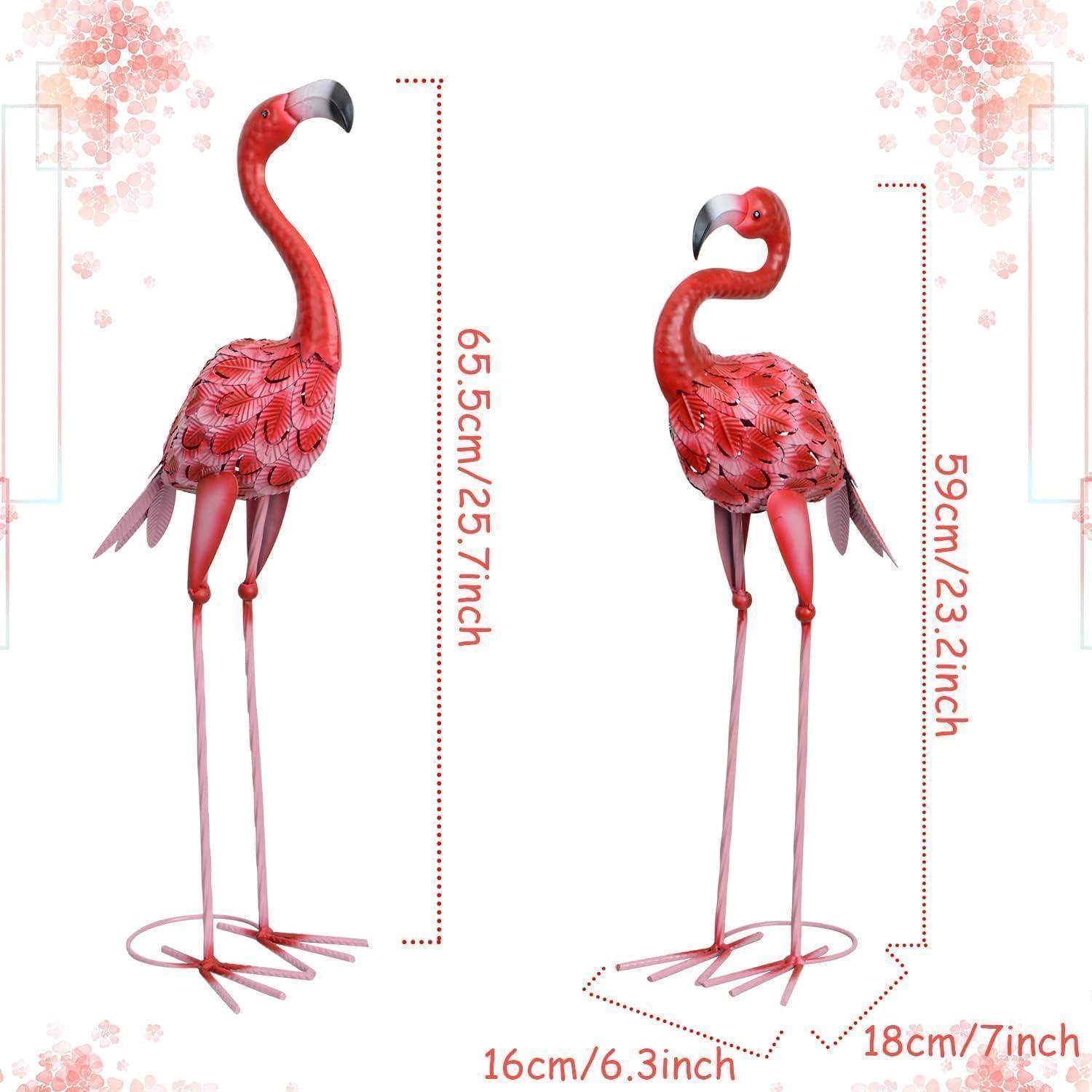 Flamingo Gartenstatuen Skulpturen Metall Dekoration Außenstatue