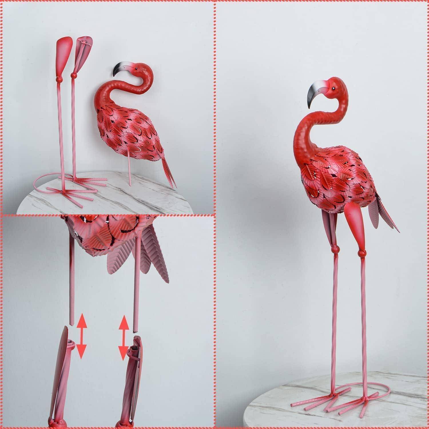 Flamingo Gartenstatuen Skulpturen Metall Dekoration Außenstatue
