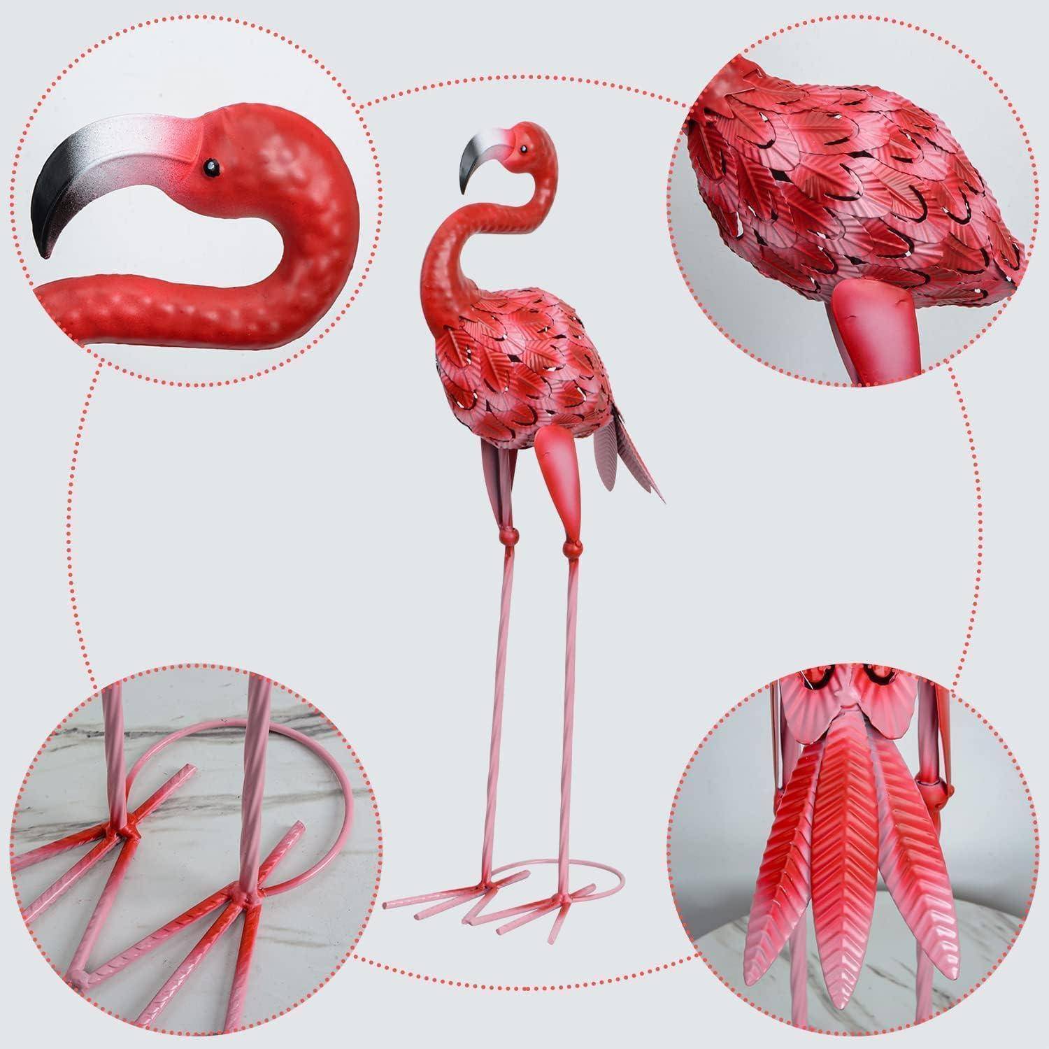 Flamingo Gartenstatuen Skulpturen Metall Dekoration Außenstatue