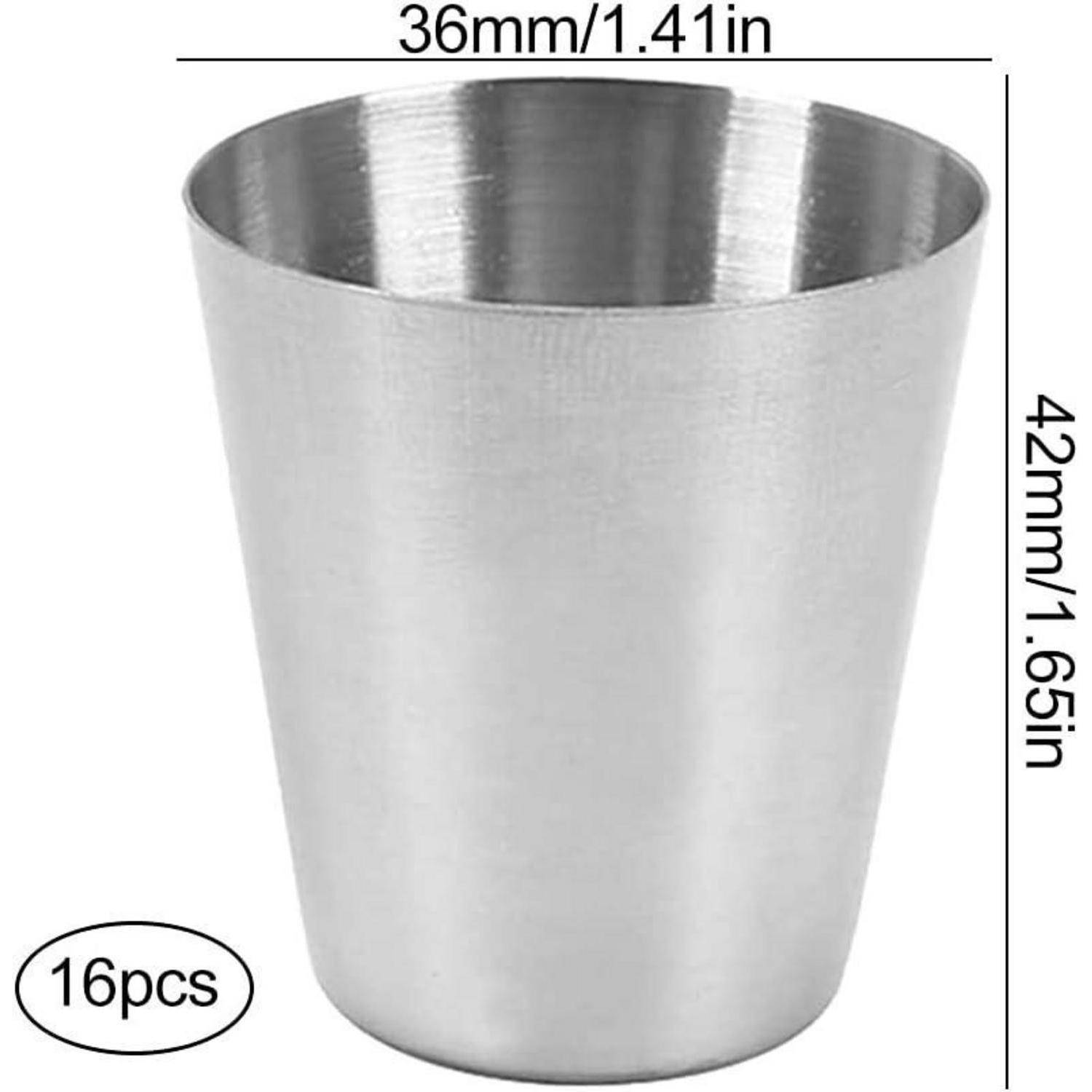 Edelstahl Shot Gläser 16 Stück 30ml Camping Picknick Outdoor Becher