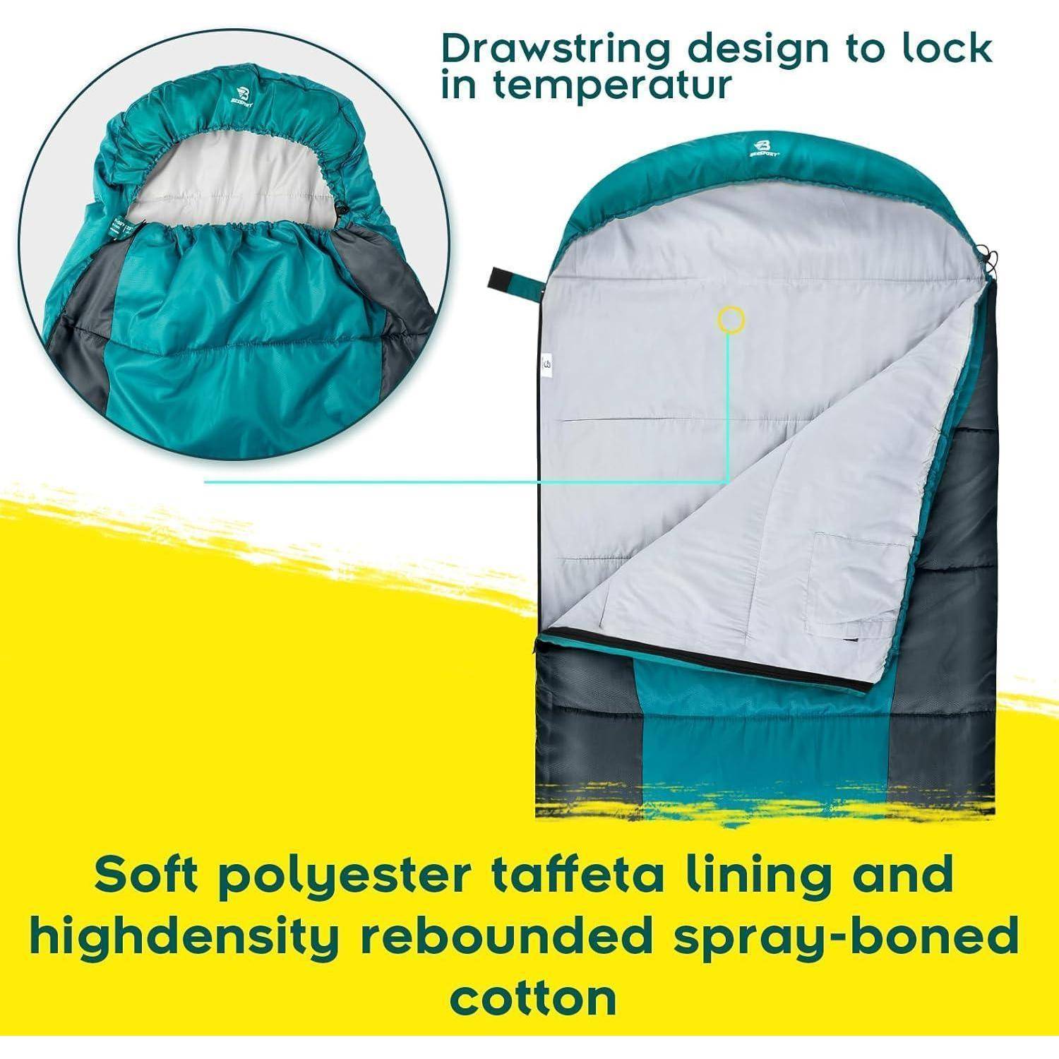Schlafsack für Camping 3-4 Jahreszeiten -8 °C - 20°C Wasserdicht und