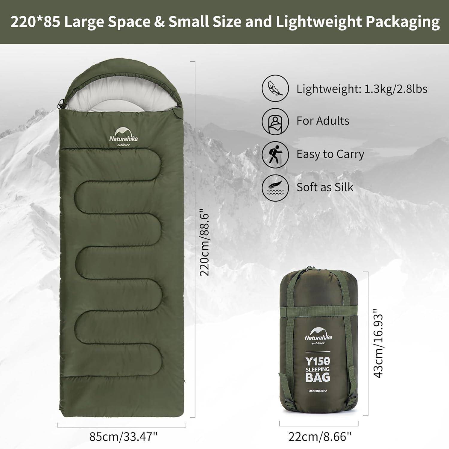 Deckenschlafsack 3 Jahreszeit Wasserdicht ultraleicht, 220 x 85cm für