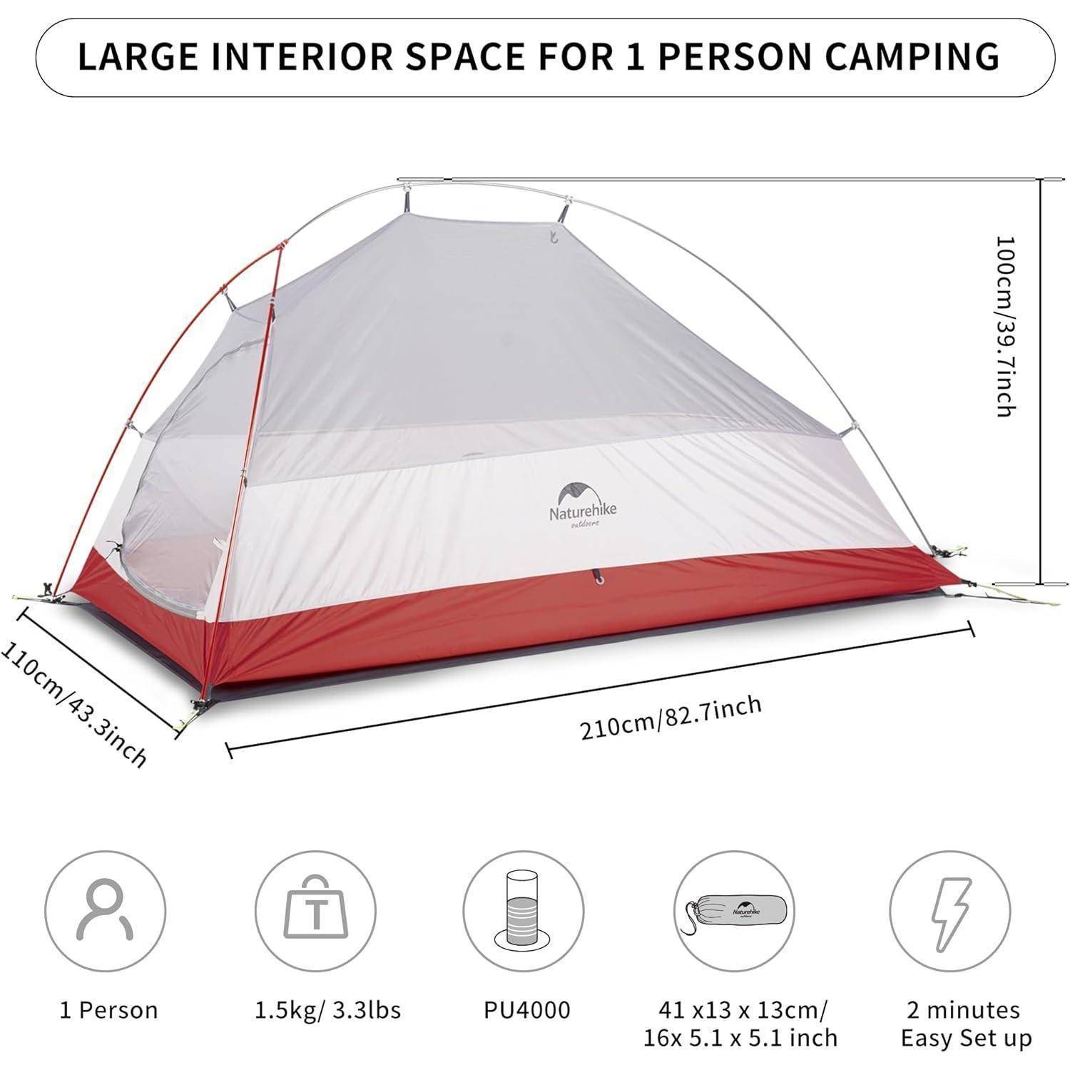 Cloud up 1 Person Rucksack Zelt leichtes Camping Wandern Kuppelzelt