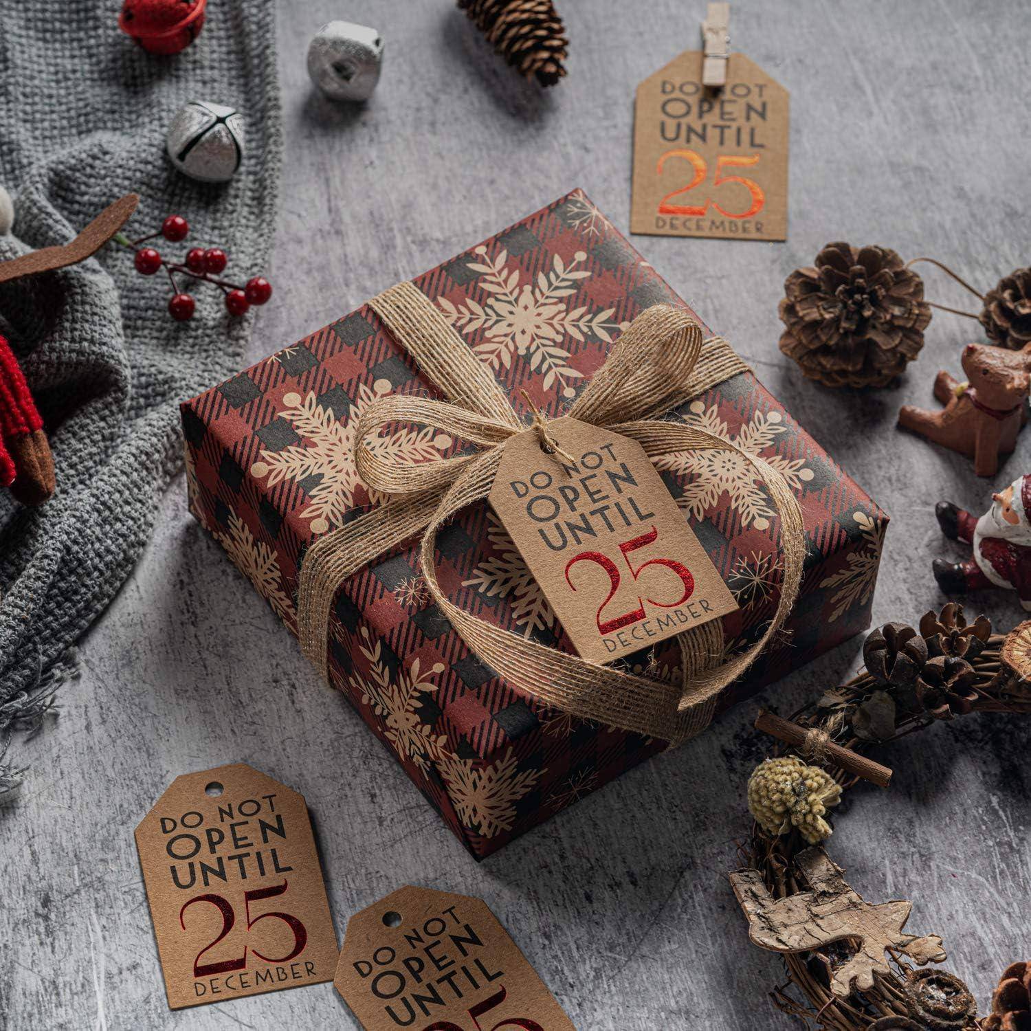 Weihnachtsgeschenkpapier Kraftpapier Rot Grün Plaids Christmas 4