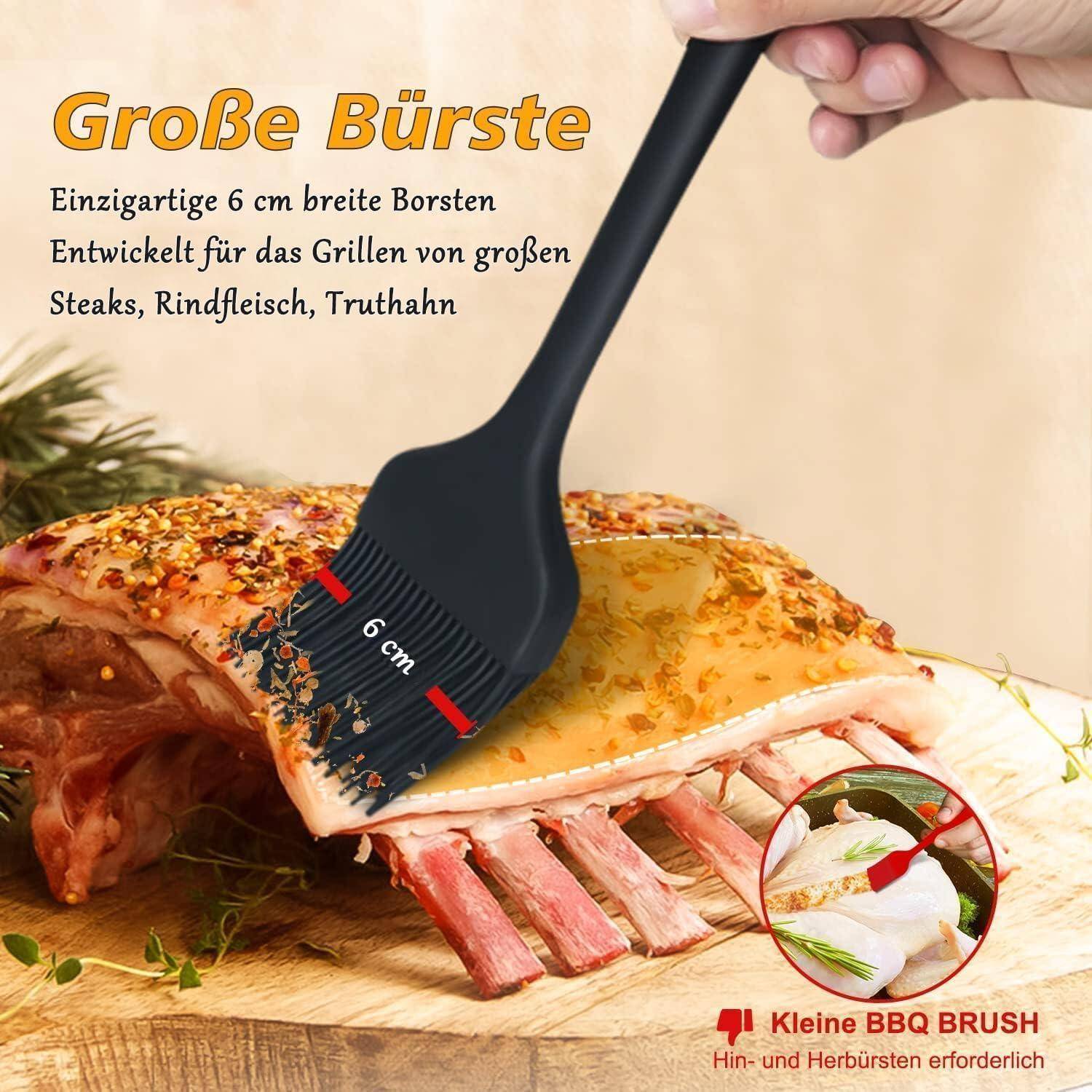 Silikon Backpinsel Set hitzebeständig Grillen BBQ Lebensmittelqualität