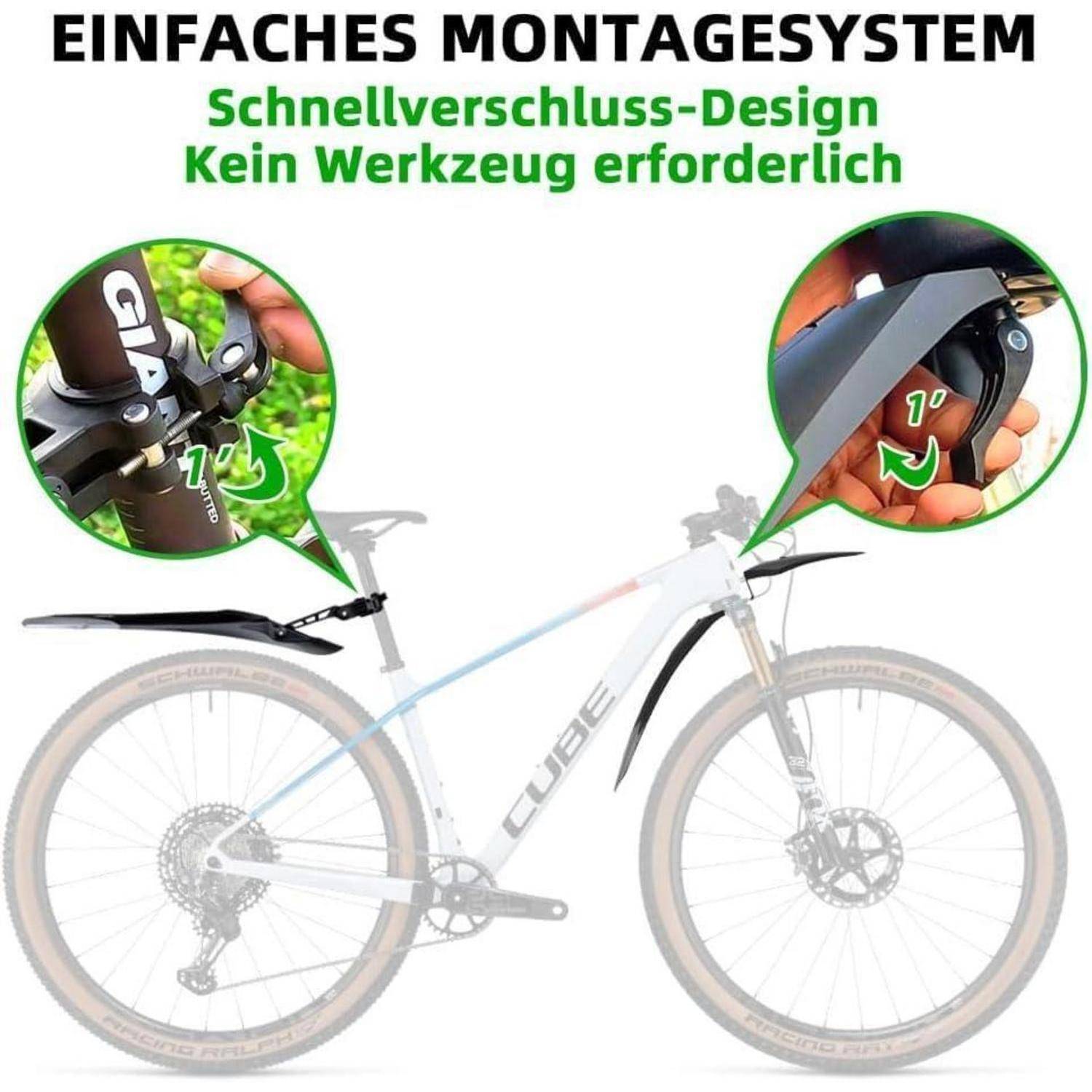 Fahrrad Schutzblech Set Universal 24-29 Zoll MTB Spritzwasser Schutz