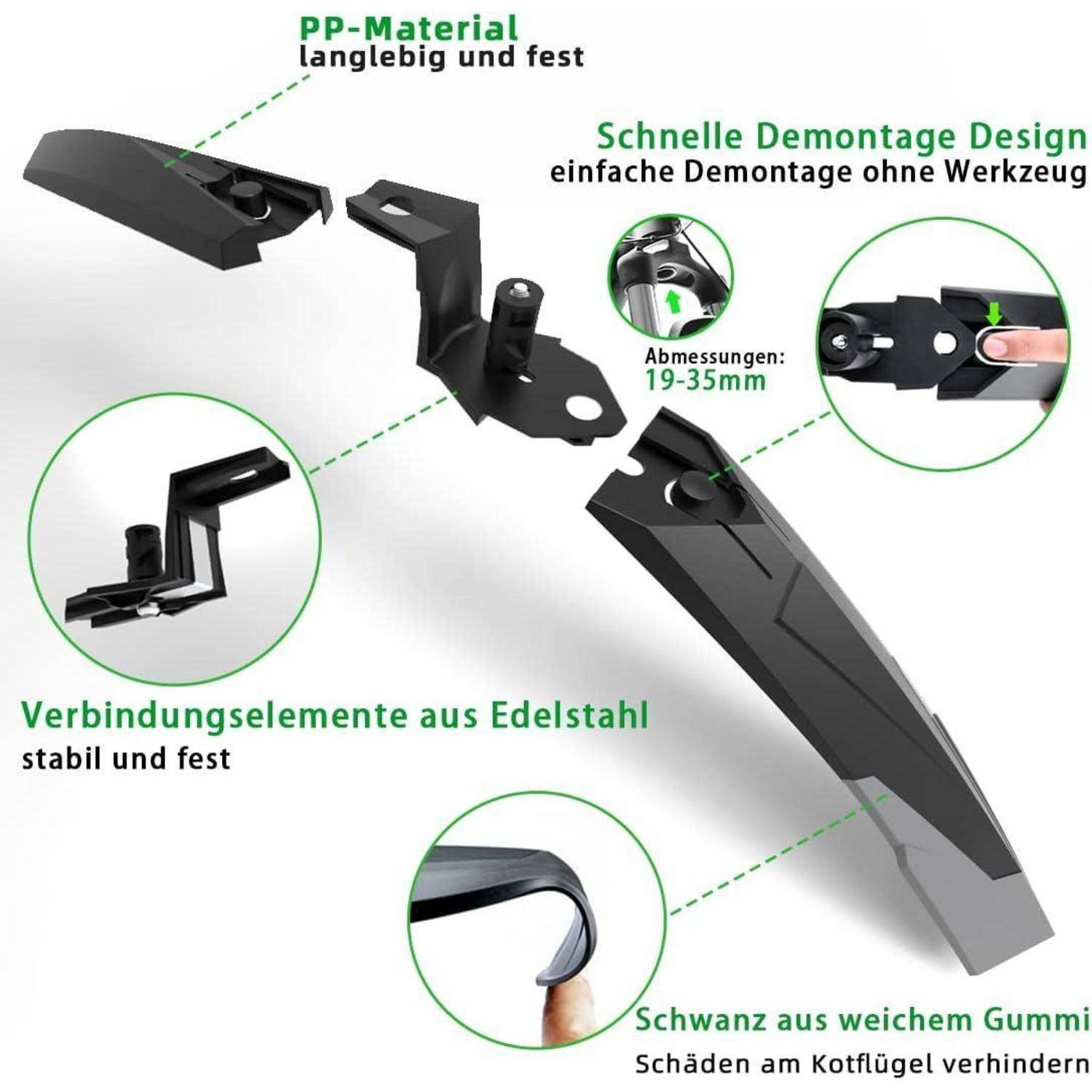 Fahrrad Schutzblech Set 24-29 Zoll MTB Universal Schutzblech