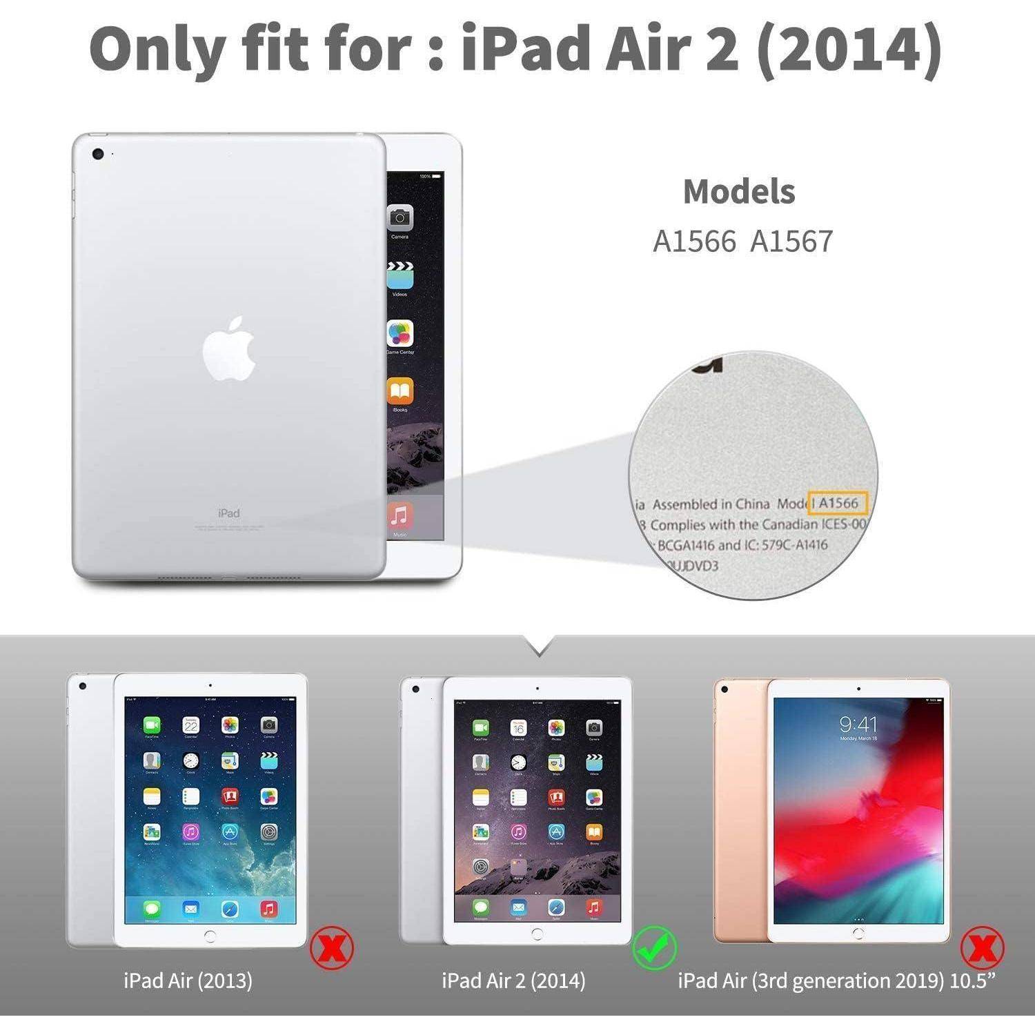 iPad Air 2 Hülle Ultra Dünn Transluzent Matt Rückseite Schwarz