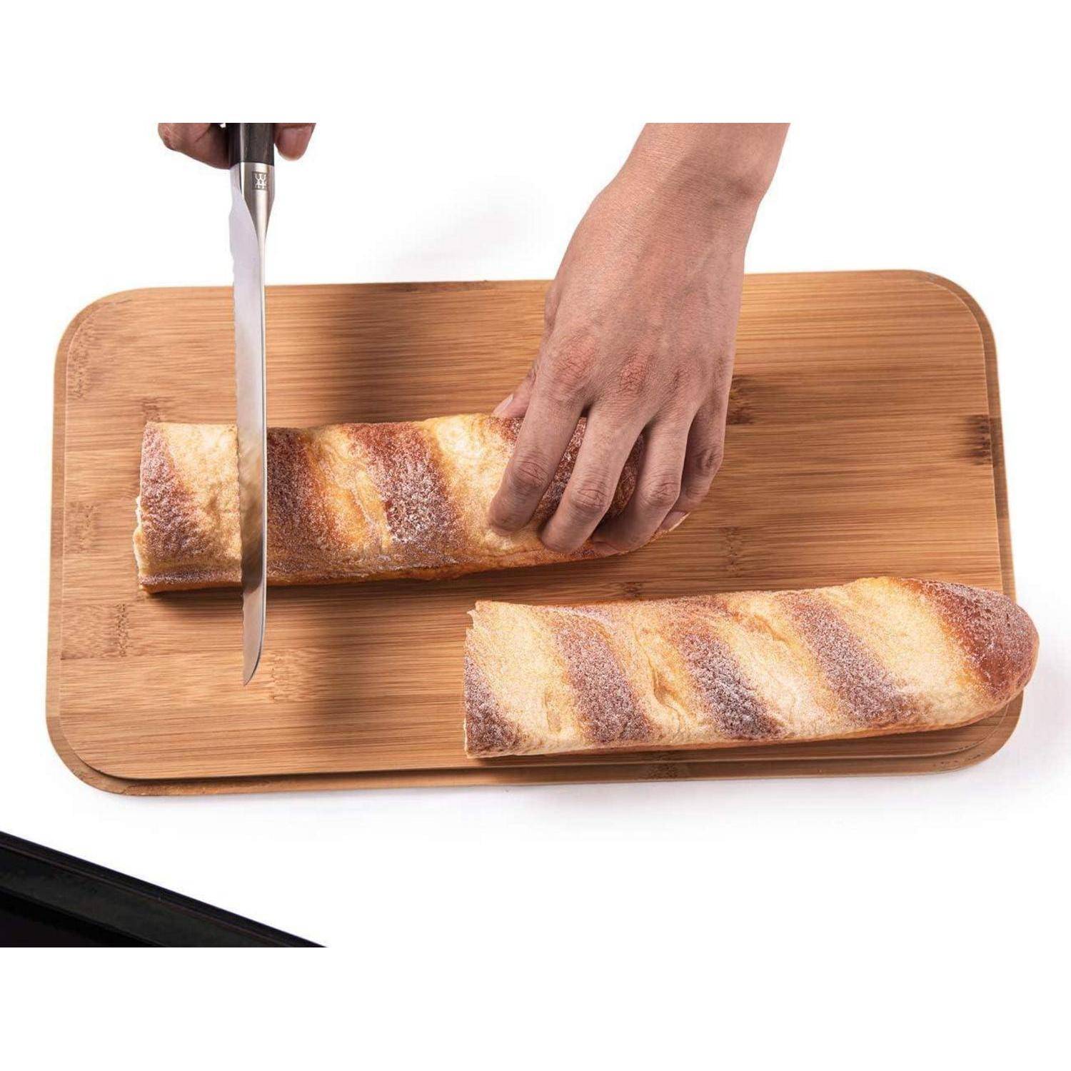 Brotkasten Bambus Deckel Schneidebrett Metall 30cm 18cm 14cm Schwarz