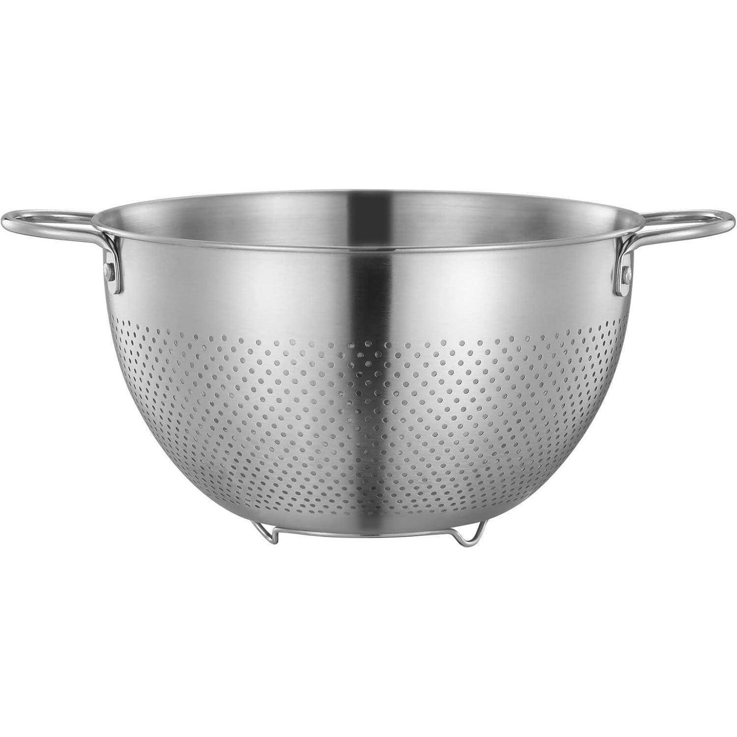 Edelstahl Seiher mit Abstellfüßen 24cm Küchensieb für Nudeln Gemüse