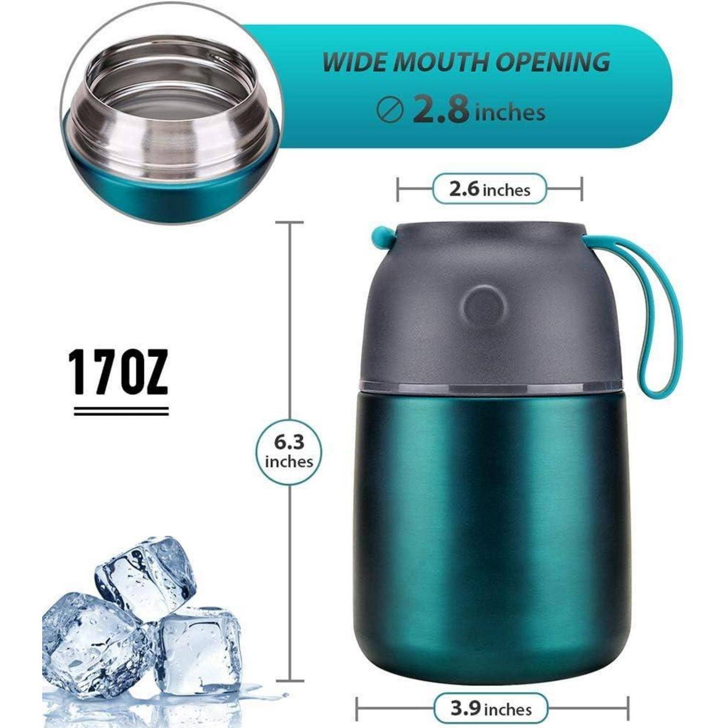 Thermobehälter Edelstahl 500ml Isolierbehälter warme Speisen Suppe mit