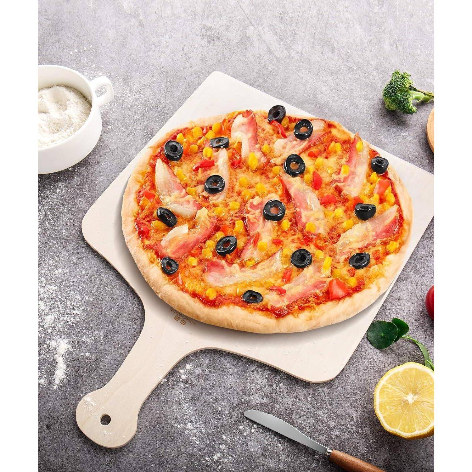Pizzaschieber Holz Paddel Flammkuchenbrett 42x30 cm 3er Set