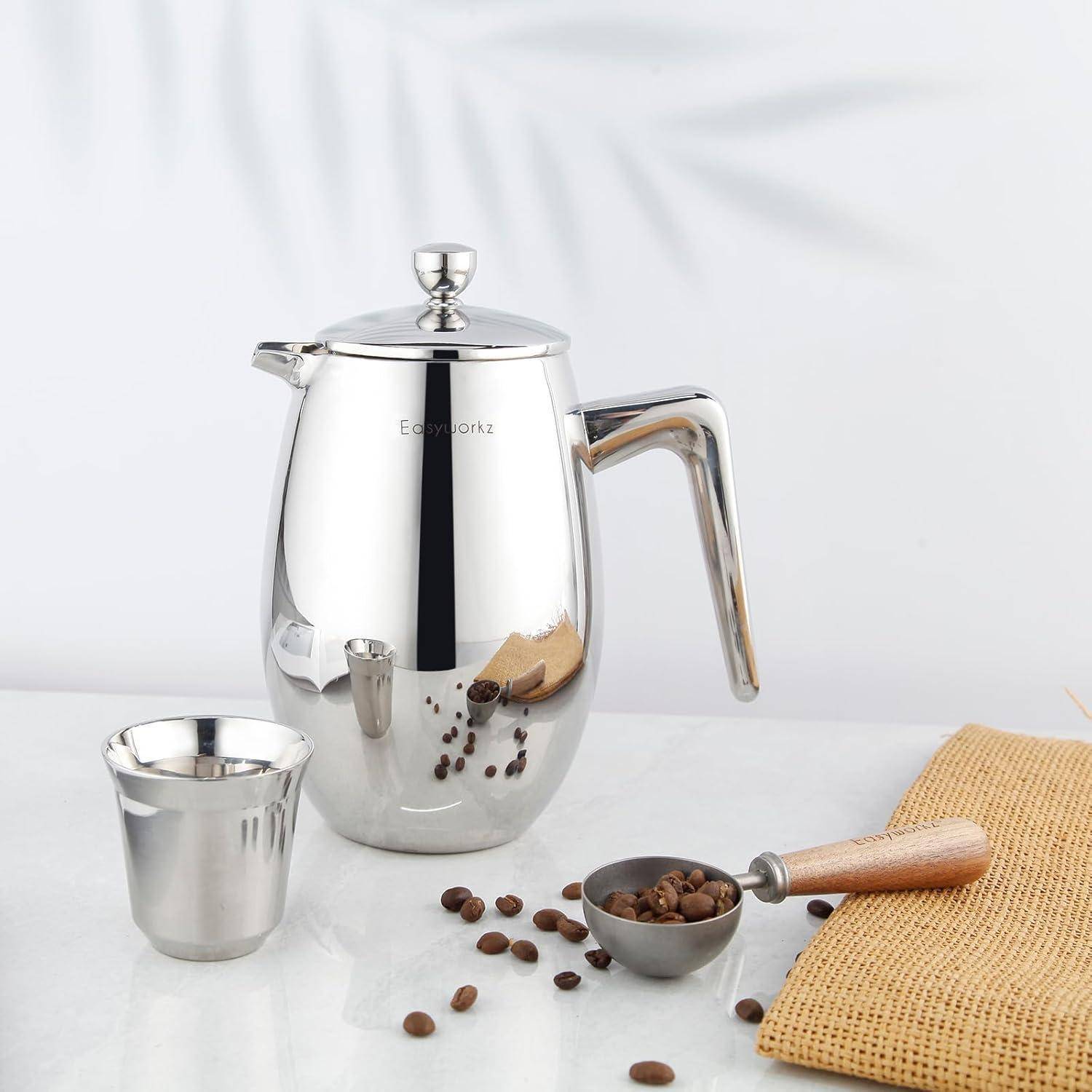 Nando French Press 700ml doppelwandig isoliert Thermo Edelstahl