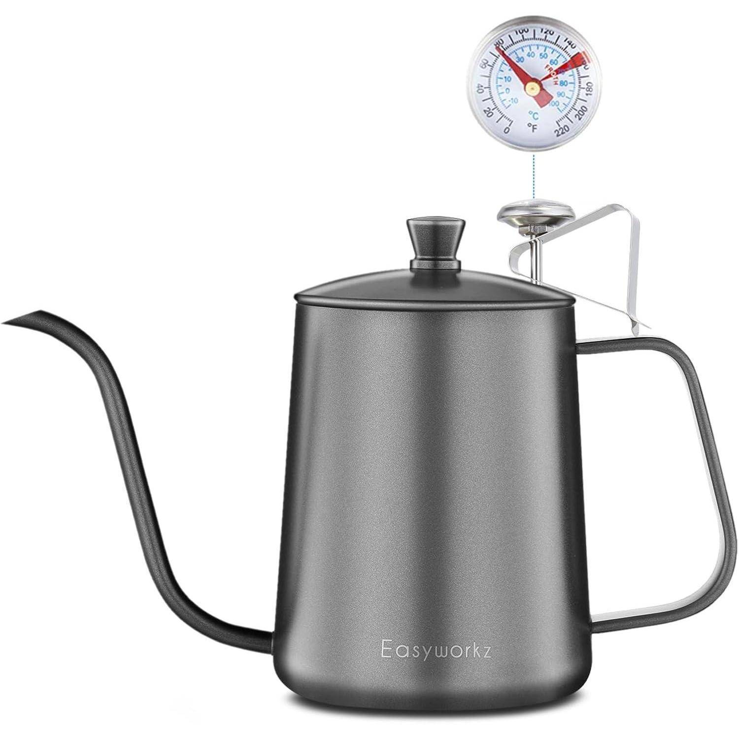 Gage Gooseneck Pour Over Kaffeekessel Edelstahl 304 600ml Thermometer