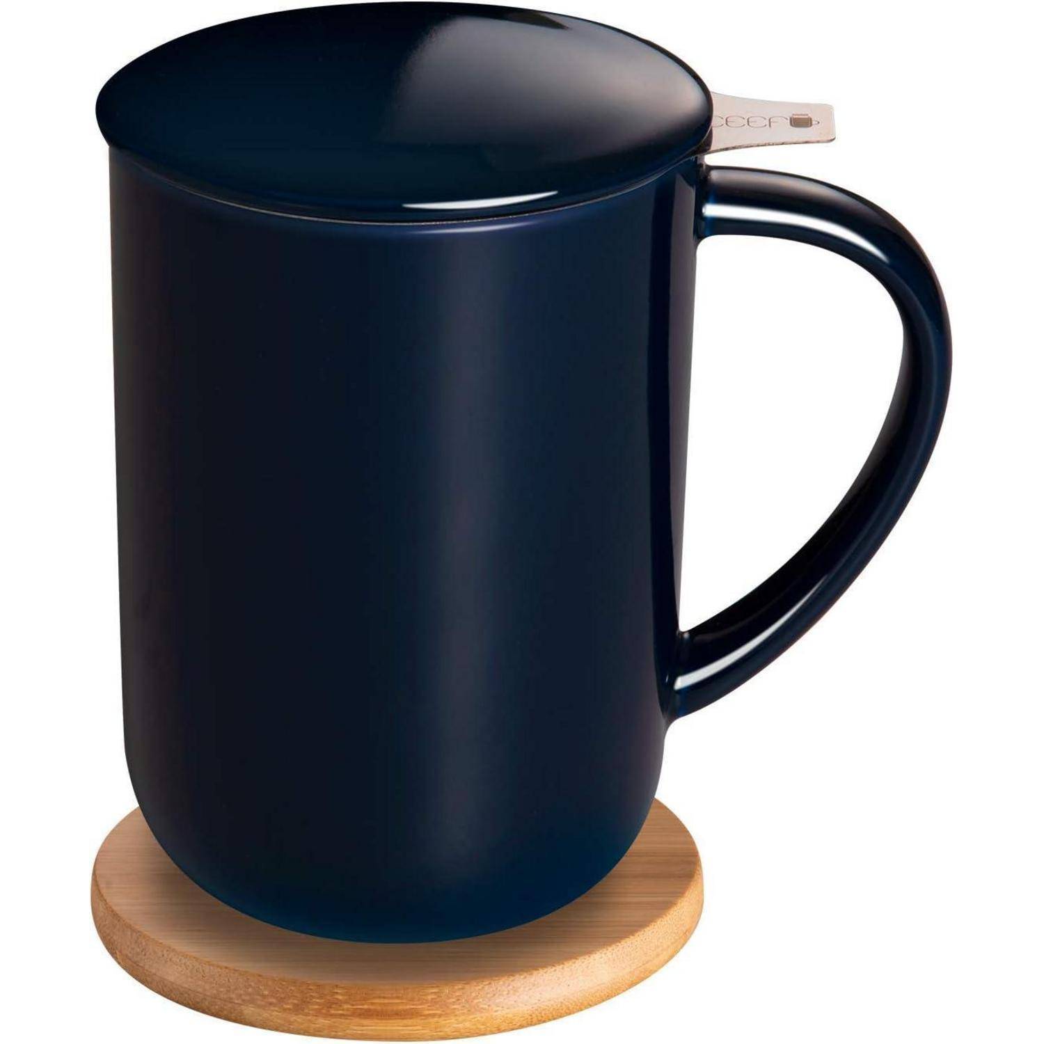 Teetasse aus Porzellan mit Teesieb, Deckel, filter und