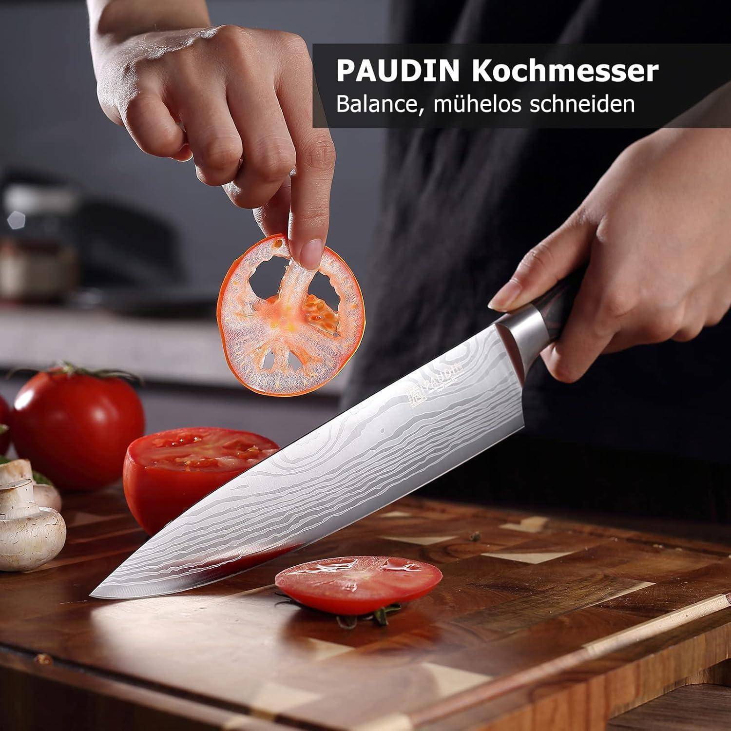 Messerblock Set 14-teilig Edelstahl Holzblock Profi Küchenmesser