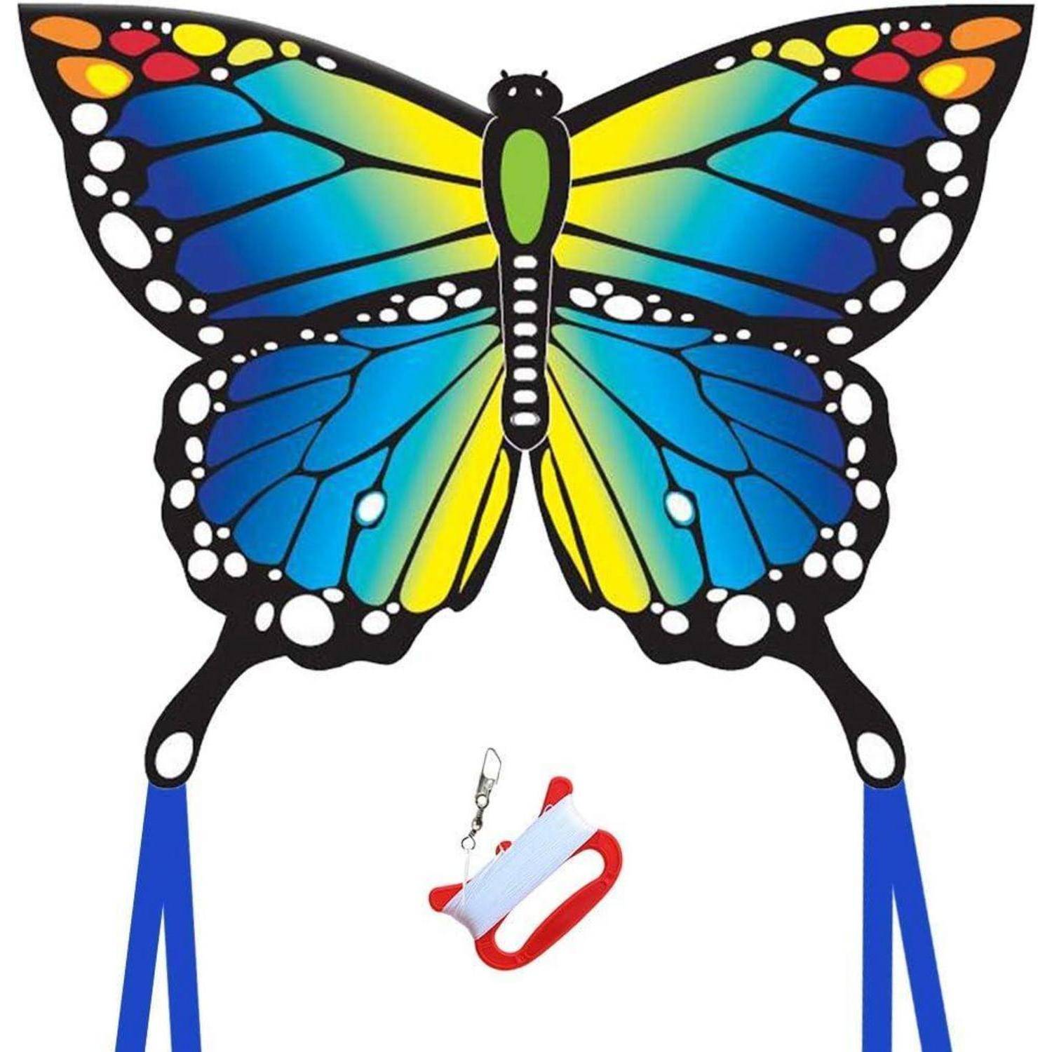Großer Schmetterling Drachen Kite 120x95cm für Kinder und Erwachsene