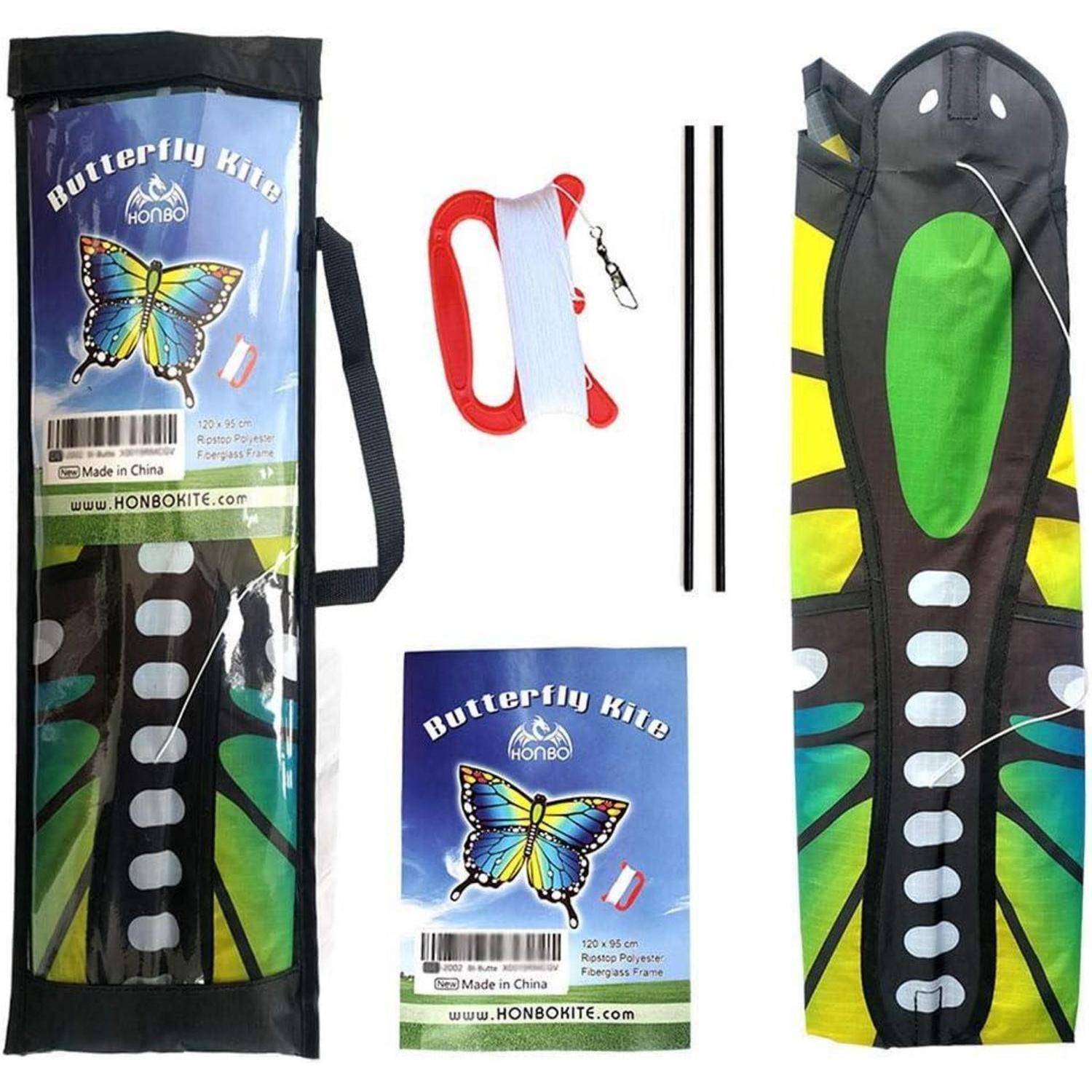 Großer Schmetterling Drachen Kite 120x95cm für Kinder und Erwachsene