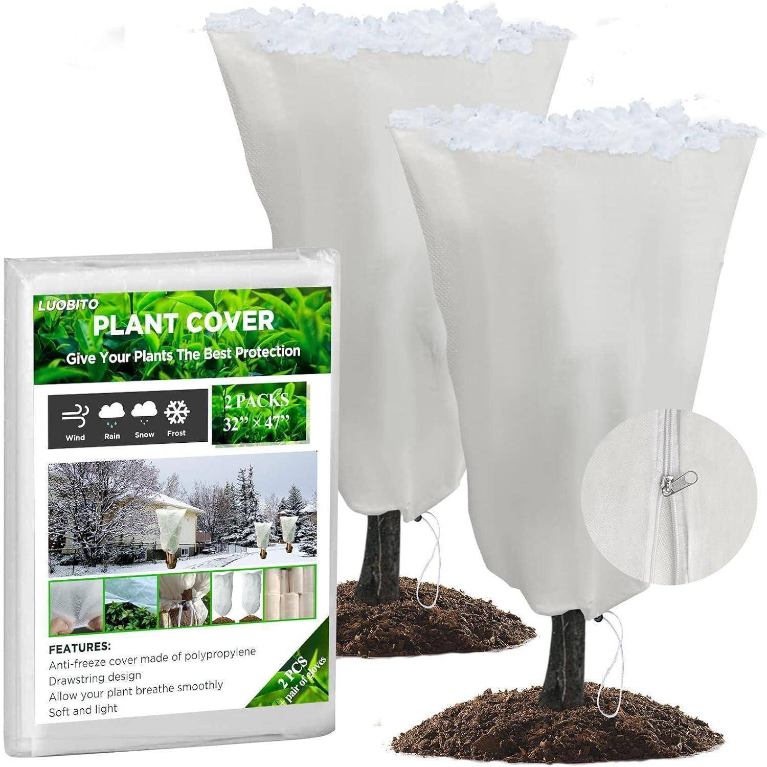 Wintervlies Frostschutz Pflanzen 2er Set 80x120cm Garten Schutzhülle