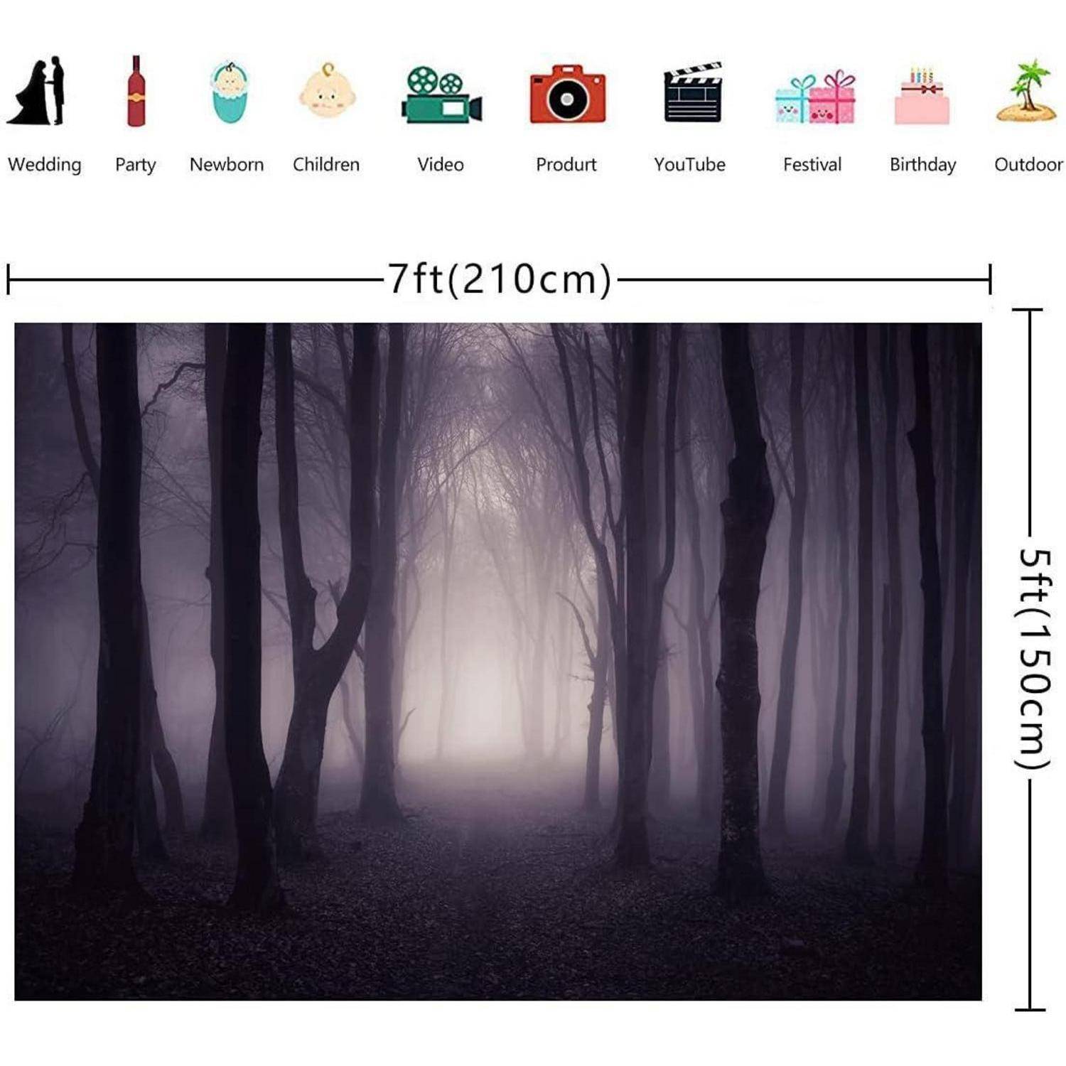 Halloween Nebel Dunkler Wald Magische Hexe Zauberer Vampir Deko