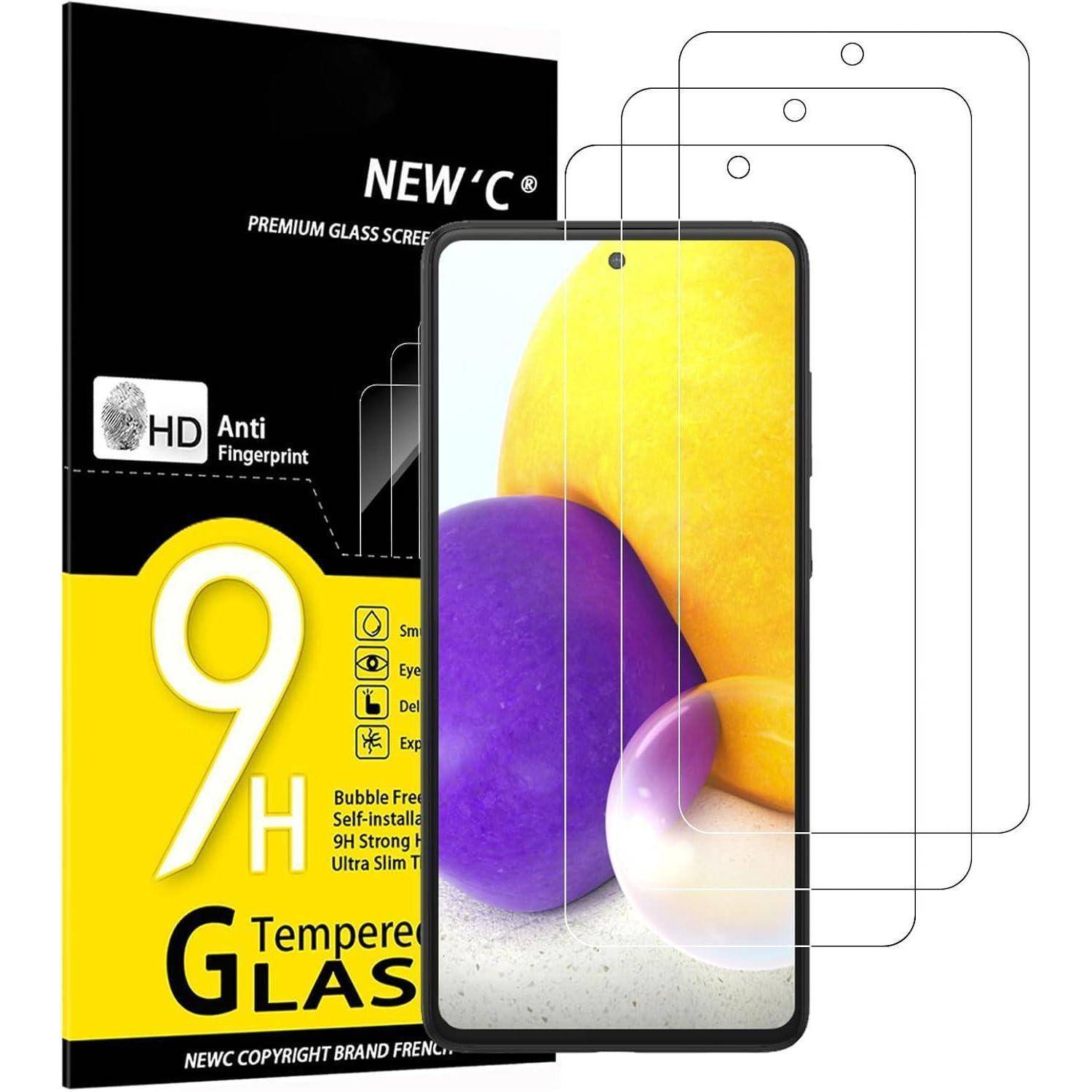 Panzer Schutz Glas Samsung Galaxy A72 5G 3er Set 9H Härte 0.33mm