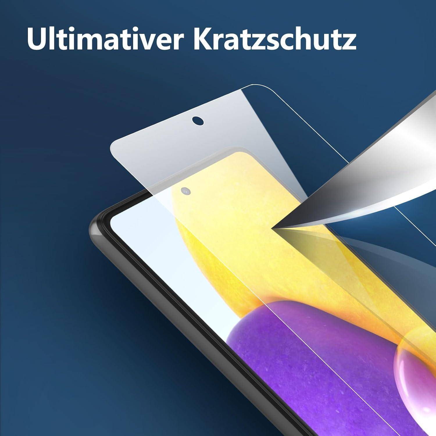 Panzer Schutz Glas Samsung Galaxy A72 5G 3er Set 9H Härte 0.33mm