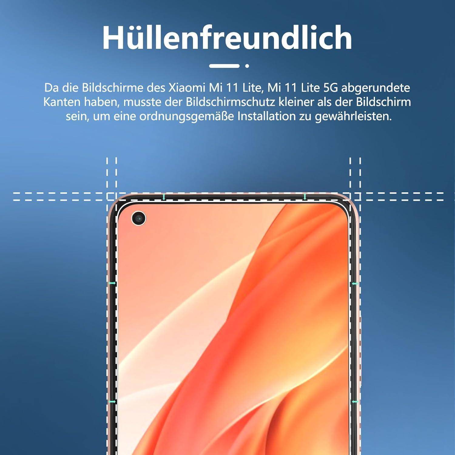 Panzer Schutz Glas Xiaomi Mi 11 Lite 5G 9H Härte 0.33mm Ultra-klar