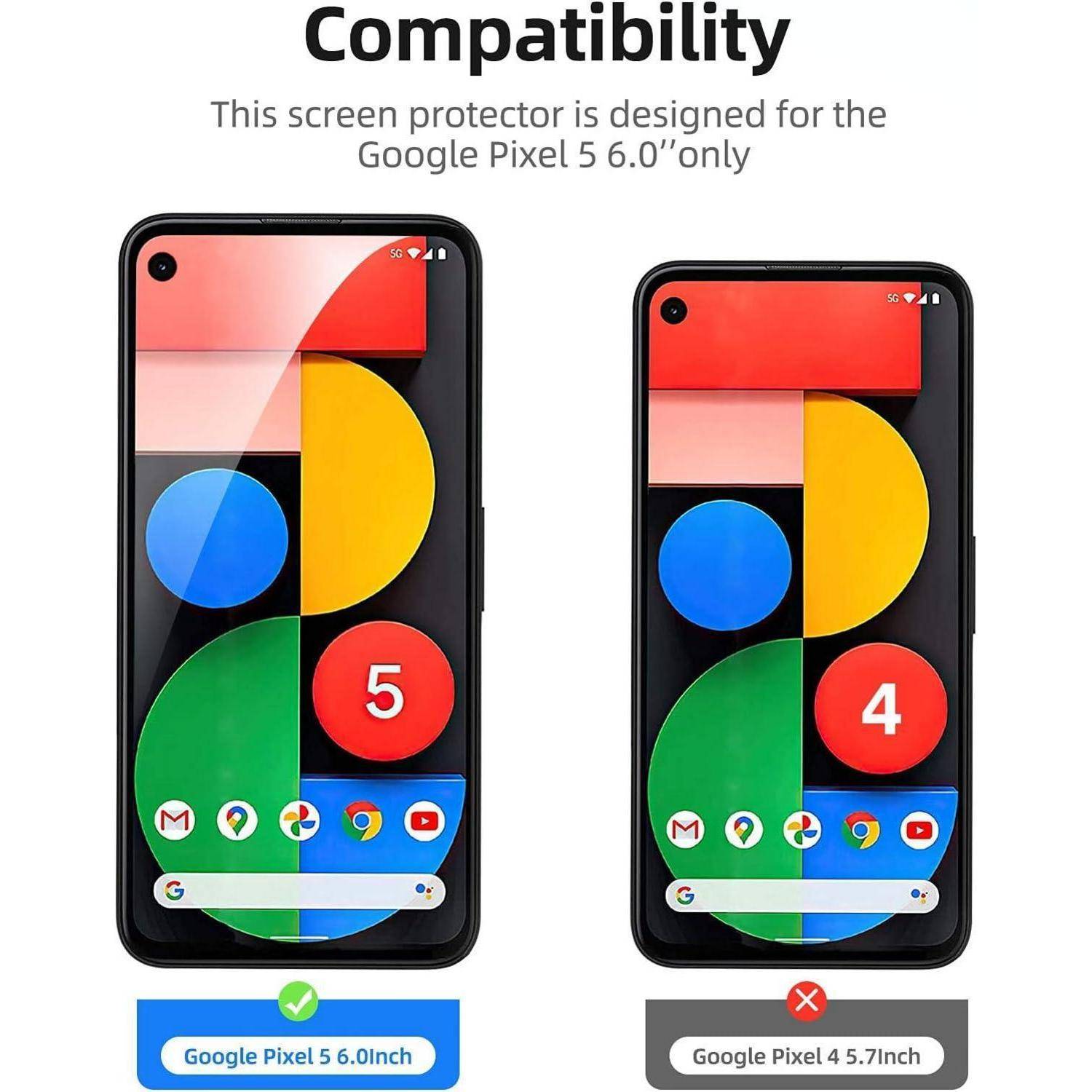 Kompatibilität: Dieser Displayschutz wurde ausschließlich für das Google Pixel 5 mit 6.0