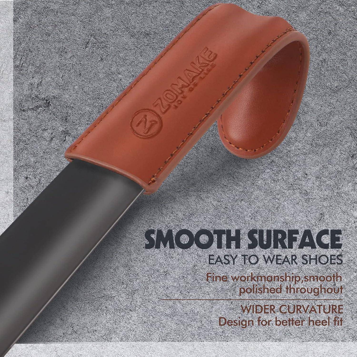 Schuhlöffel Metall Lang 42cm Ledergriff Stabil Shoe Horn Stiefel