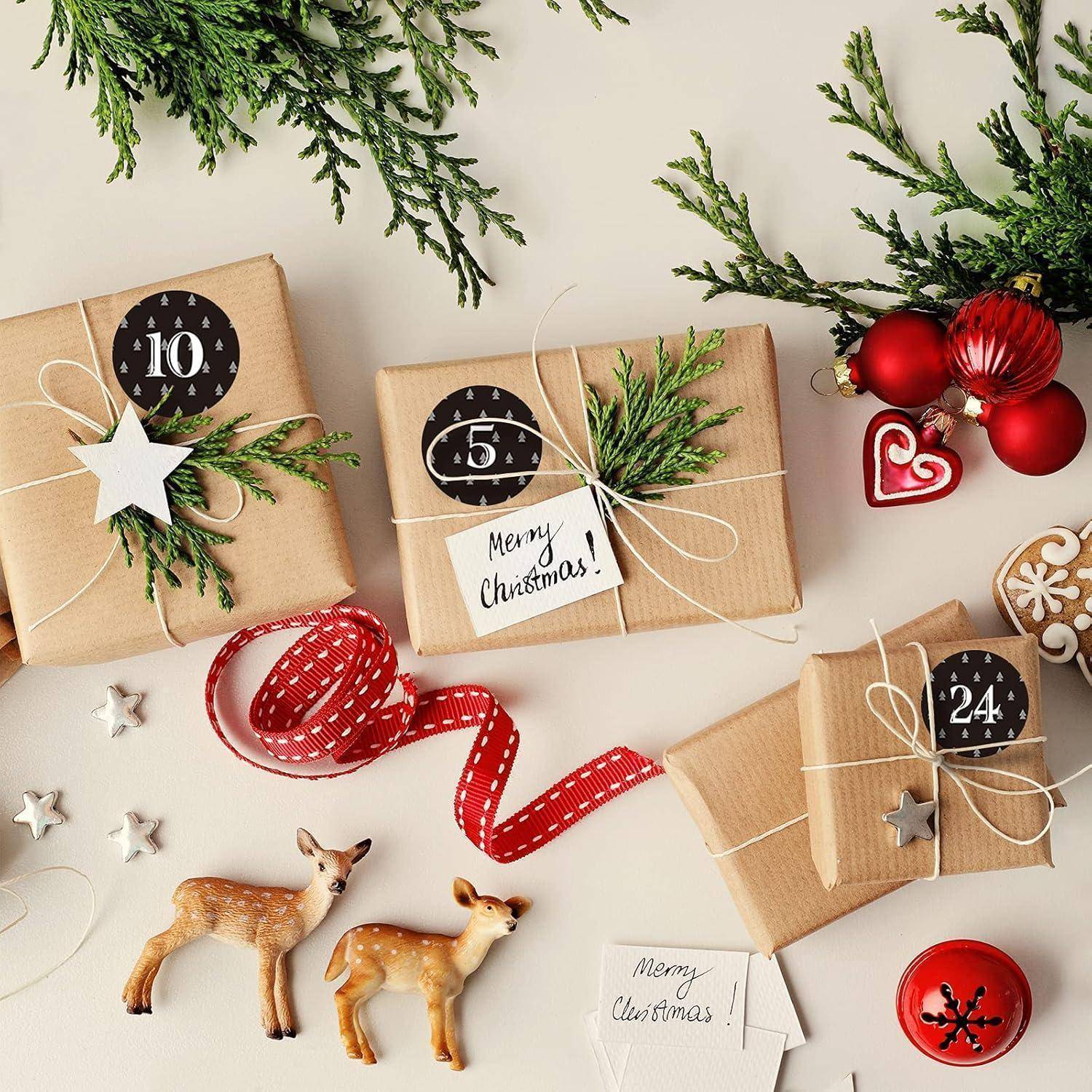 Adventskalender Zahlen Sticker 4 cm DIY Aufkleber Weihnachtskalender