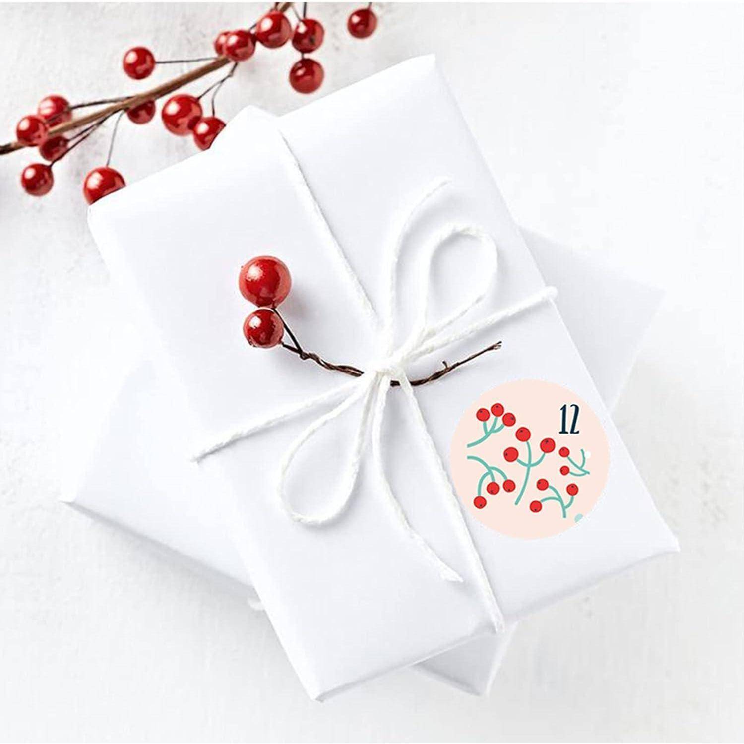 Adventskalender Zahlen Sticker 4 cm DIY Aufkleber Weihnachtskalender